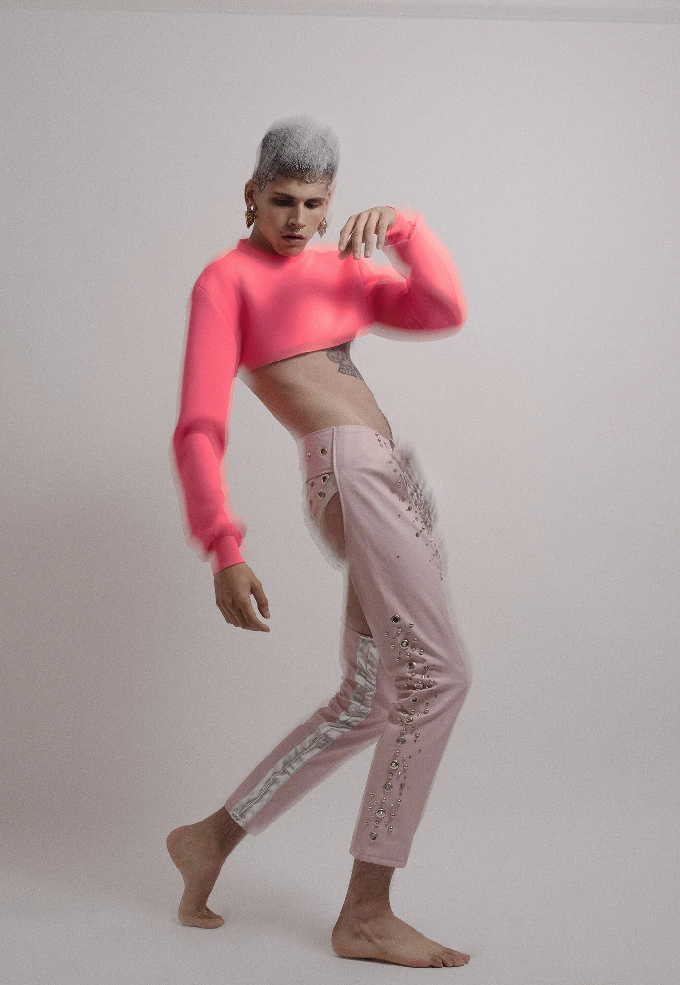 Photographer: Alain Amateco Male Model: Sagrado Hernandez @MM Runway Makeup Artist: Ivette Ramírez Wardrobe Stylist: Ricci Fuentes Wardrobe Credits: Crop top: Santos Chaps: Ricci Fuentes Underwear: Pinche Vintage Store