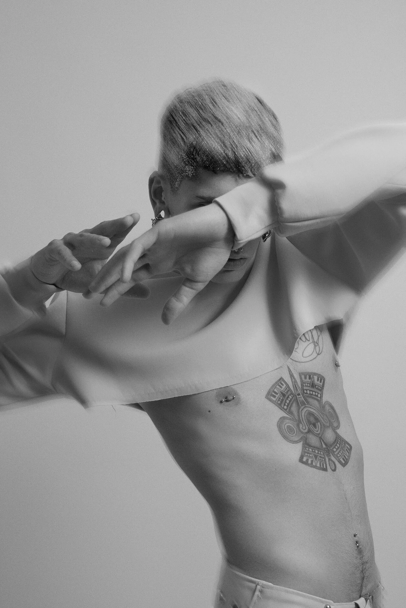 Photographer: Alain Amateco Male Model: Sagrado Hernandez @MM Runway Makeup Artist: Ivette Ramírez Wardrobe Stylist: Ricci Fuentes Wardrobe Credits: Crop top: Santos Chaps: Ricci Fuentes