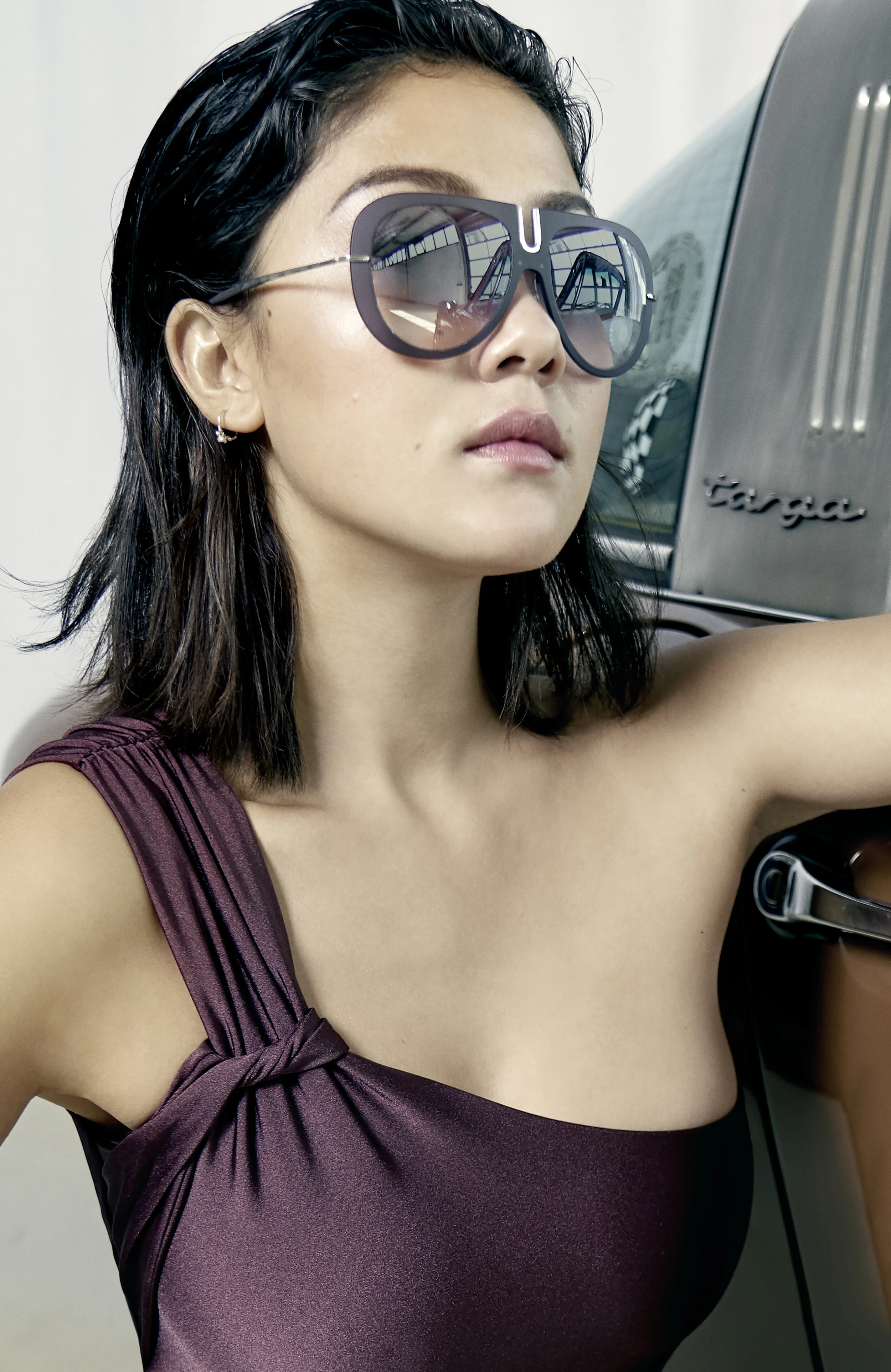 Photographer: Andrea Kadler Model: Muriel Dang @Promod Model Agency Makeup Artist: Ulla Kornelius Wardrobe Stylist: Andrea Light Assistant: Gertje Koenig Wardrobe Credits: Sunglasses by SLIHOUETTE Top by PATRICIA PEPE Car PORSCHE 911 Targa