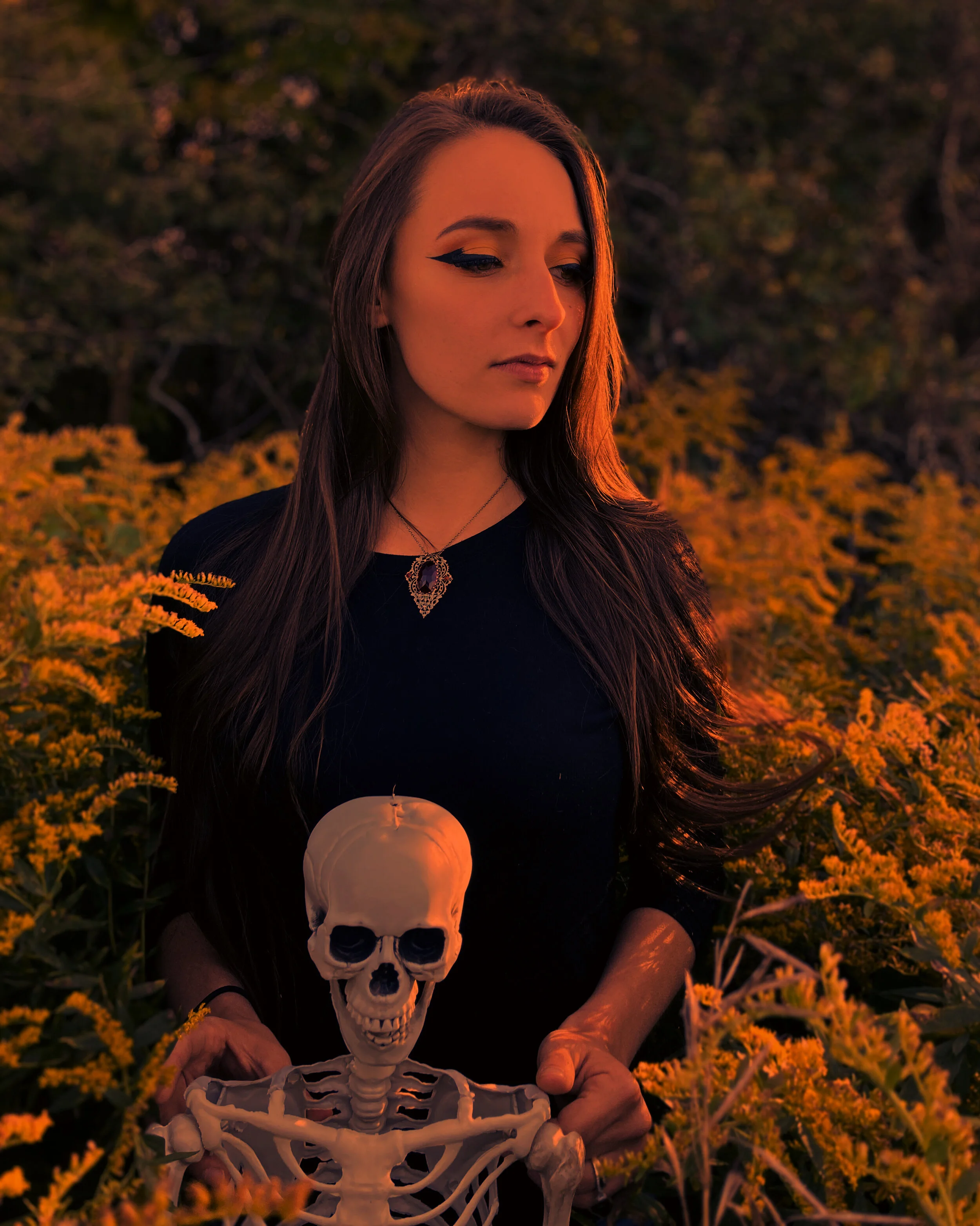 Photographer: Shyenne Moran Model: Stephanie Burandt (Instagram @stevieburandt) Makeup: Shyenne Moran Wardrobe Credits: Antique necklace and outfit: picked out by Shyenne Moran