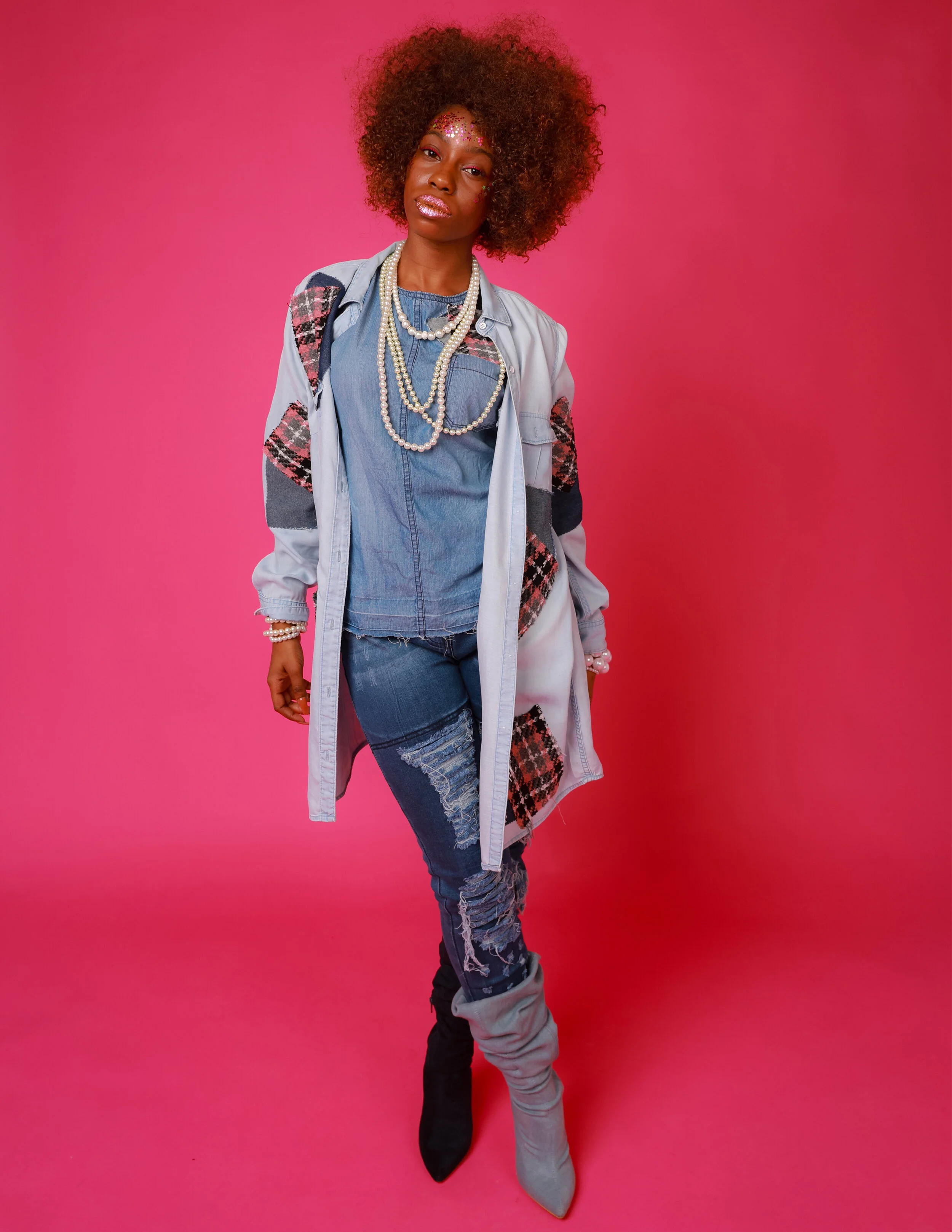 Fashion Designer: Justin Haynes www.Jus10h.org Photographer: Louie Moreno Creative Director: Andrew Maxwell Female Model: Classy Bryant Makeup Artist: Sassy Frass Hair Stylist: Karen Griffin Accessory Designer: Saige's Muse