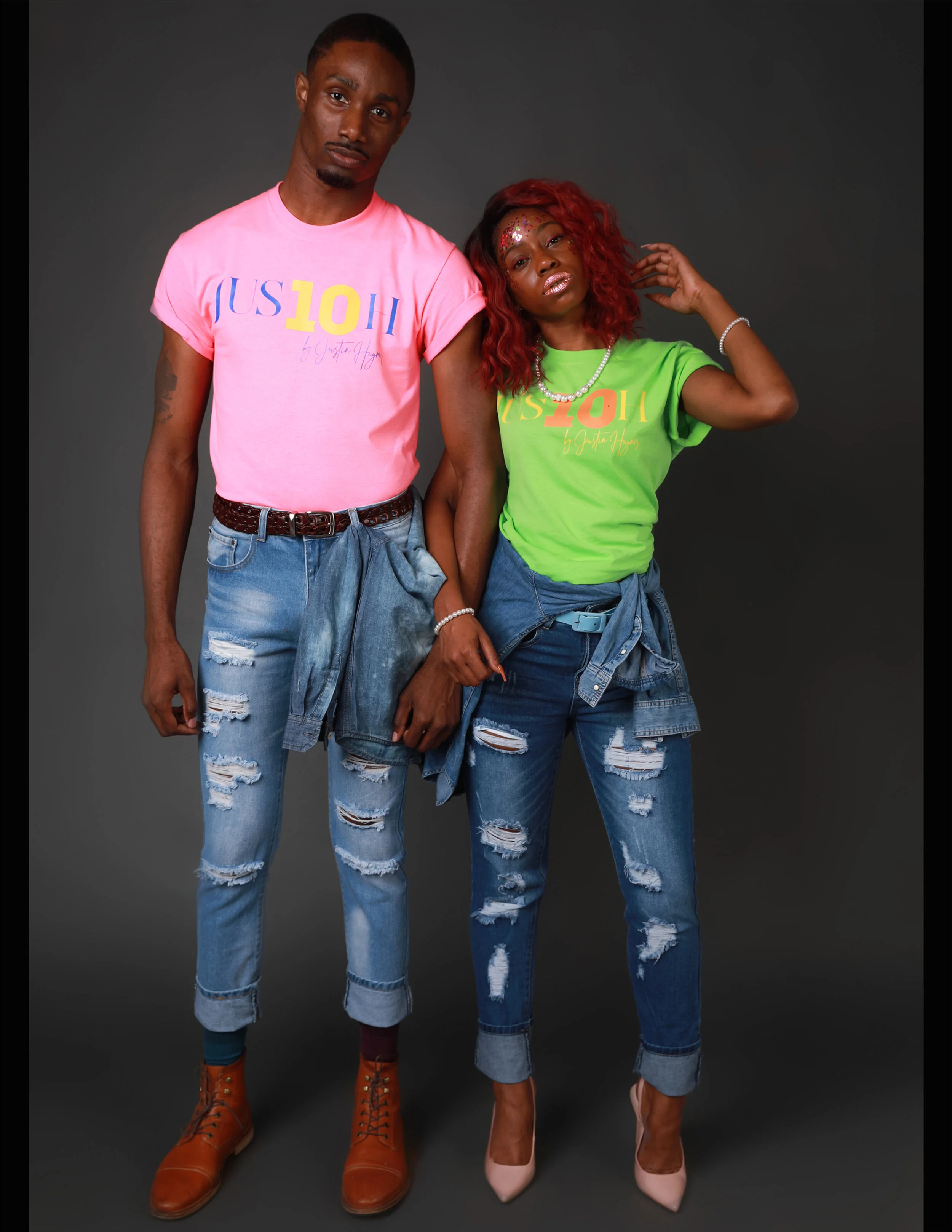 Fashion Designer: Justin Haynes www.Jus10h.org Photographer: Louie Moreno Creative Director: Andrew Maxwell Female Model: Classy Bryant Male Model: Myles Jeh Hair Stylist: Karen Griffin Makeup Artist: Sassy Frass