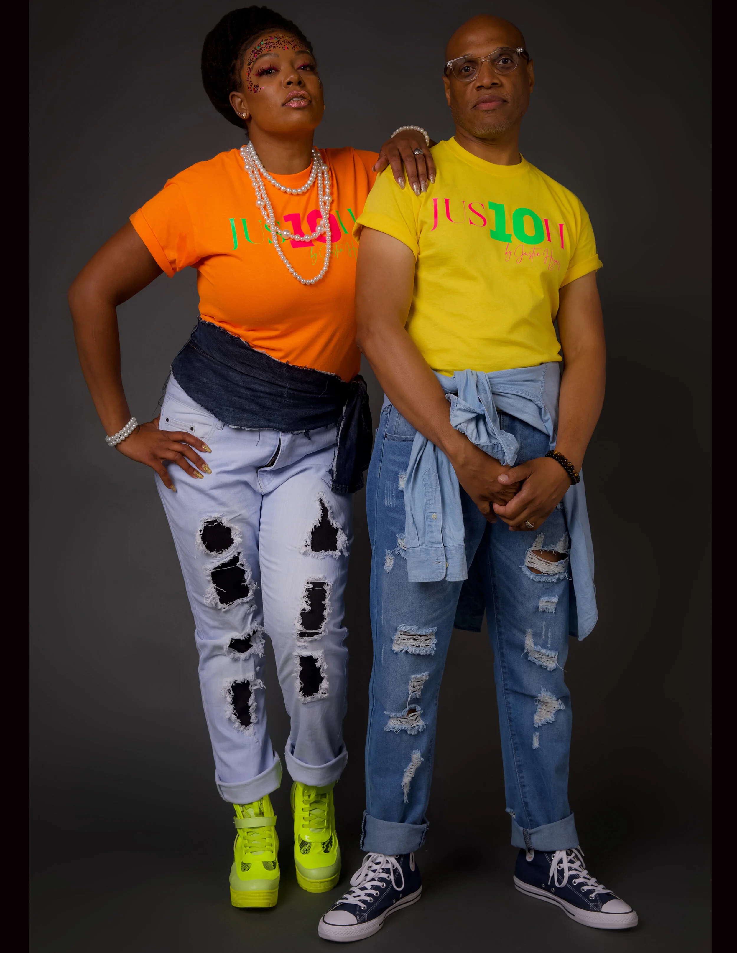 Fashion Designer: Justin Haynes www.Jus10h.org Photographer: Louie Moreno Creative Director: Andrew Maxwell Male Model: Jeffrey Brace Female Model: Shanice Ibrahim Hair Stylist: Karen Griffin Makeup Artist: Sassy Frass Accessory Designer: Sai