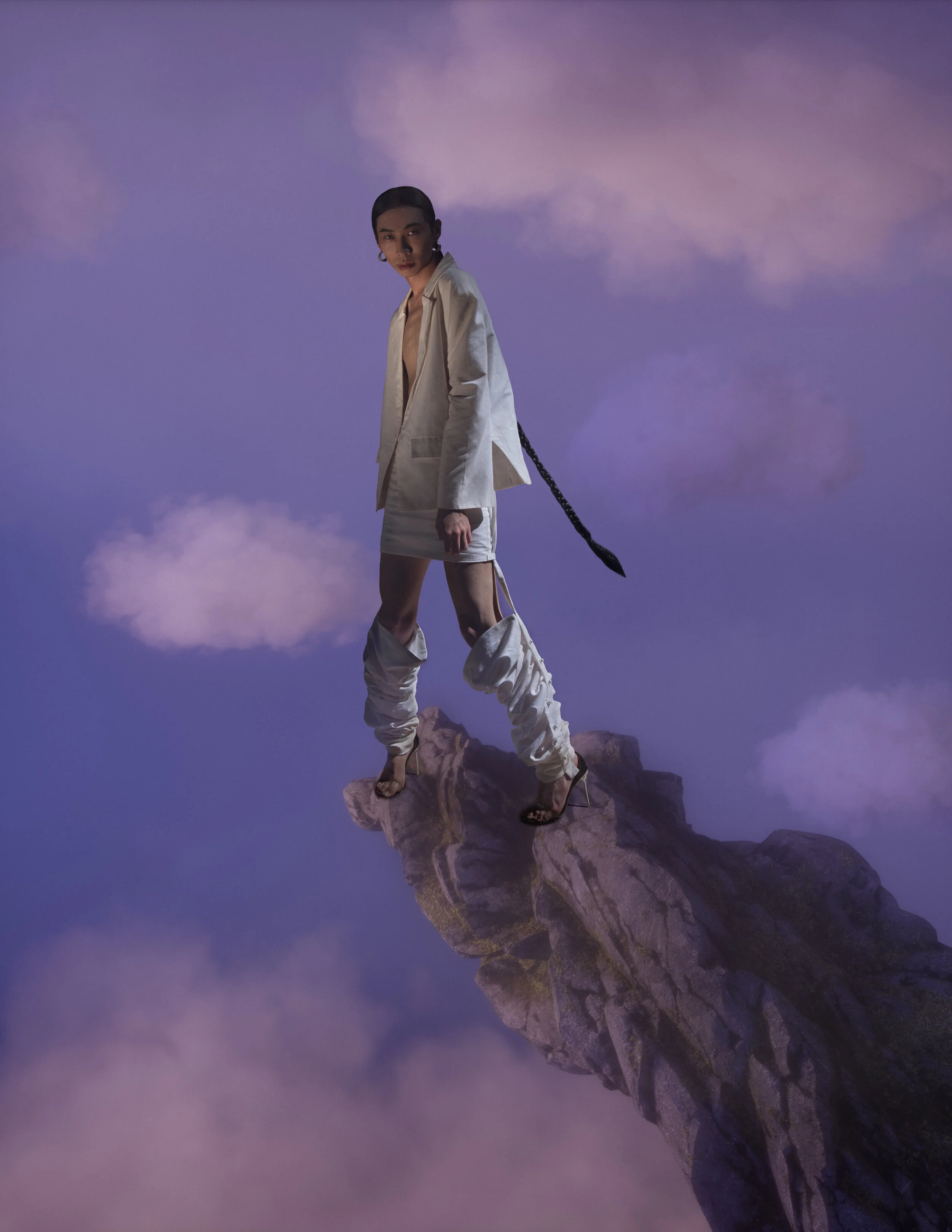Creative Director/Photographer: zhenzhen cao Makeup Artist/Hair Stylist: Hiroyuki Niino Model: WANG Qian Fashion Designer: WANG Qian Wardrobe Credits: The top: ËN IMMORT The pants: ËN IMMORT The shoes:Personal things