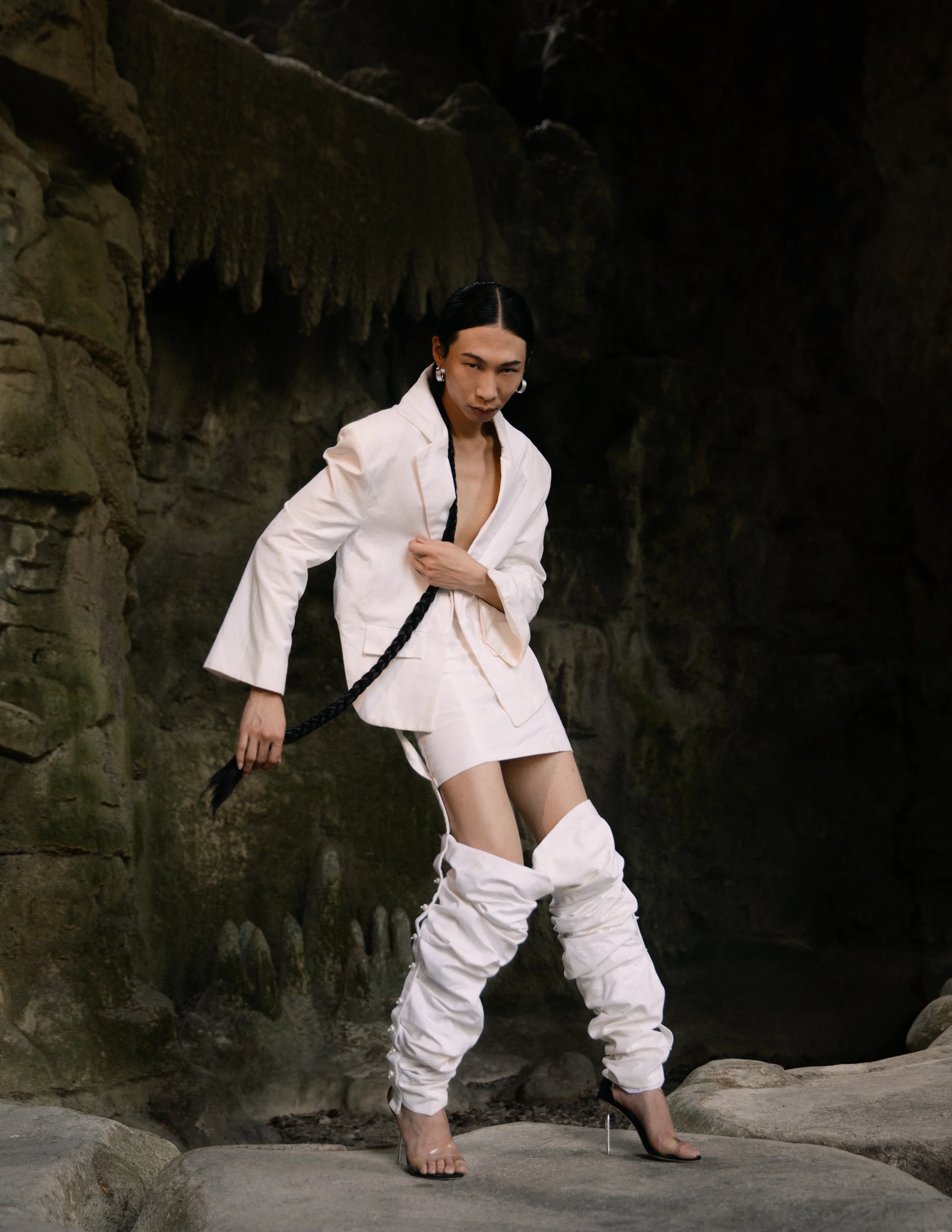 Creative Director/Photographer: zhenzhen cao Makeup Artist/Hair Stylist: Hiroyuki Niino Model: WANG Qian Fashion Designer: WANG Qian Wardrobe Credits: The top: ËN IMMORT The pants: ËN IMMORT The shoes:Personal things