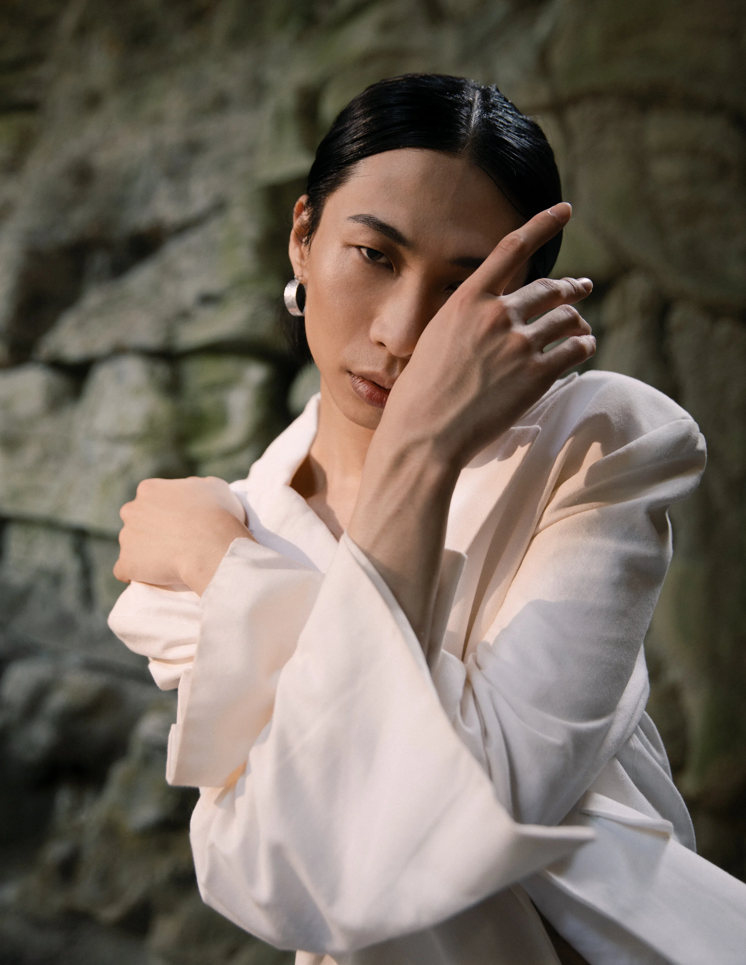 Creative Director/Photographer: zhenzhen cao Makeup Artist/Hair Stylist: Hiroyuki Niino Model: WANG Qian Fashion Designer: WANG Qian Wardrobe Credits: The top: ËN IMMORT The pants: ËN IMMORT The shoes:Personal things