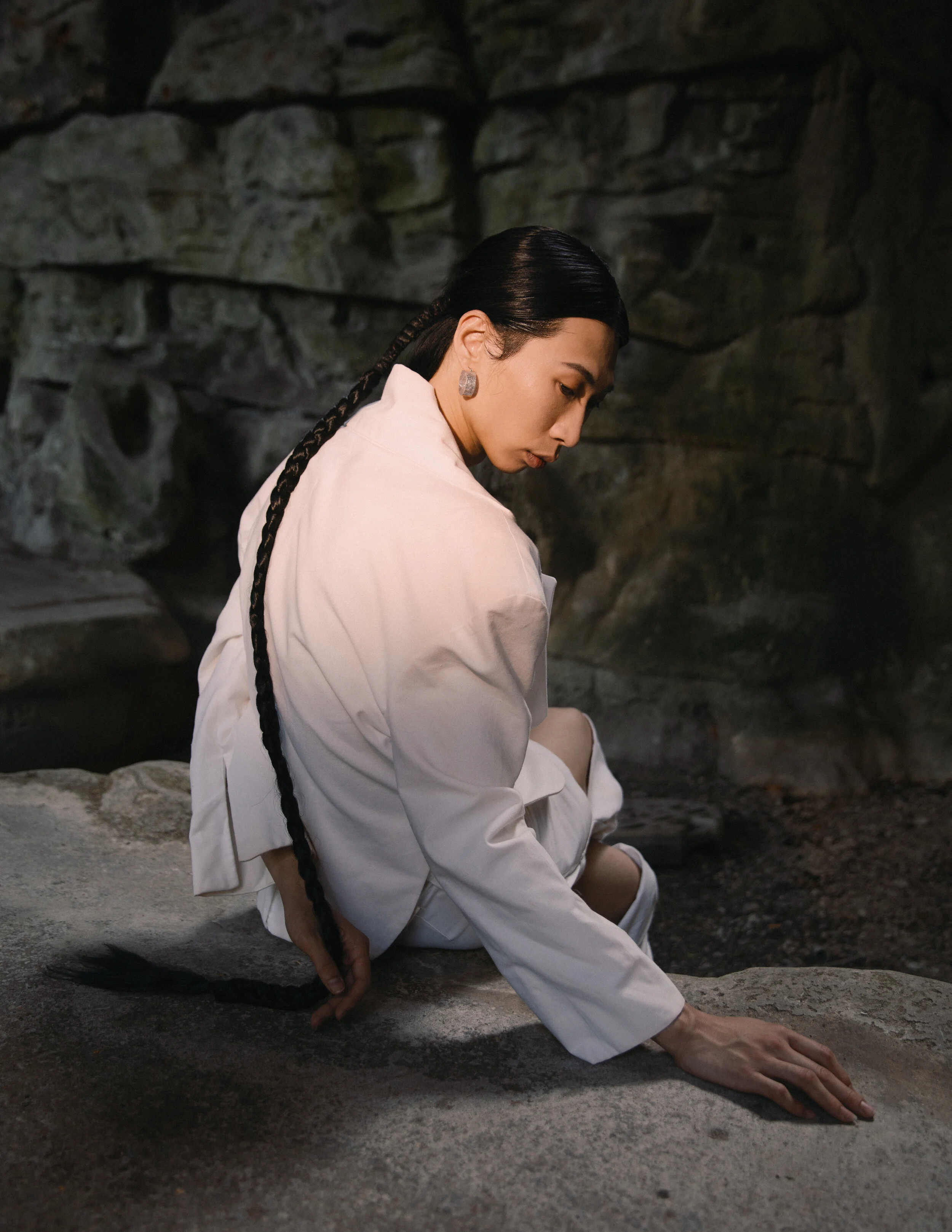 Creative Director/Photographer: zhenzhen cao Makeup Artist/Hair Stylist: Hiroyuki Niino Model: WANG Qian Fashion Designer: WANG Qian Wardrobe Credits: The top: ËN IMMORT The pants: ËN IMMORT The shoes:Personal things