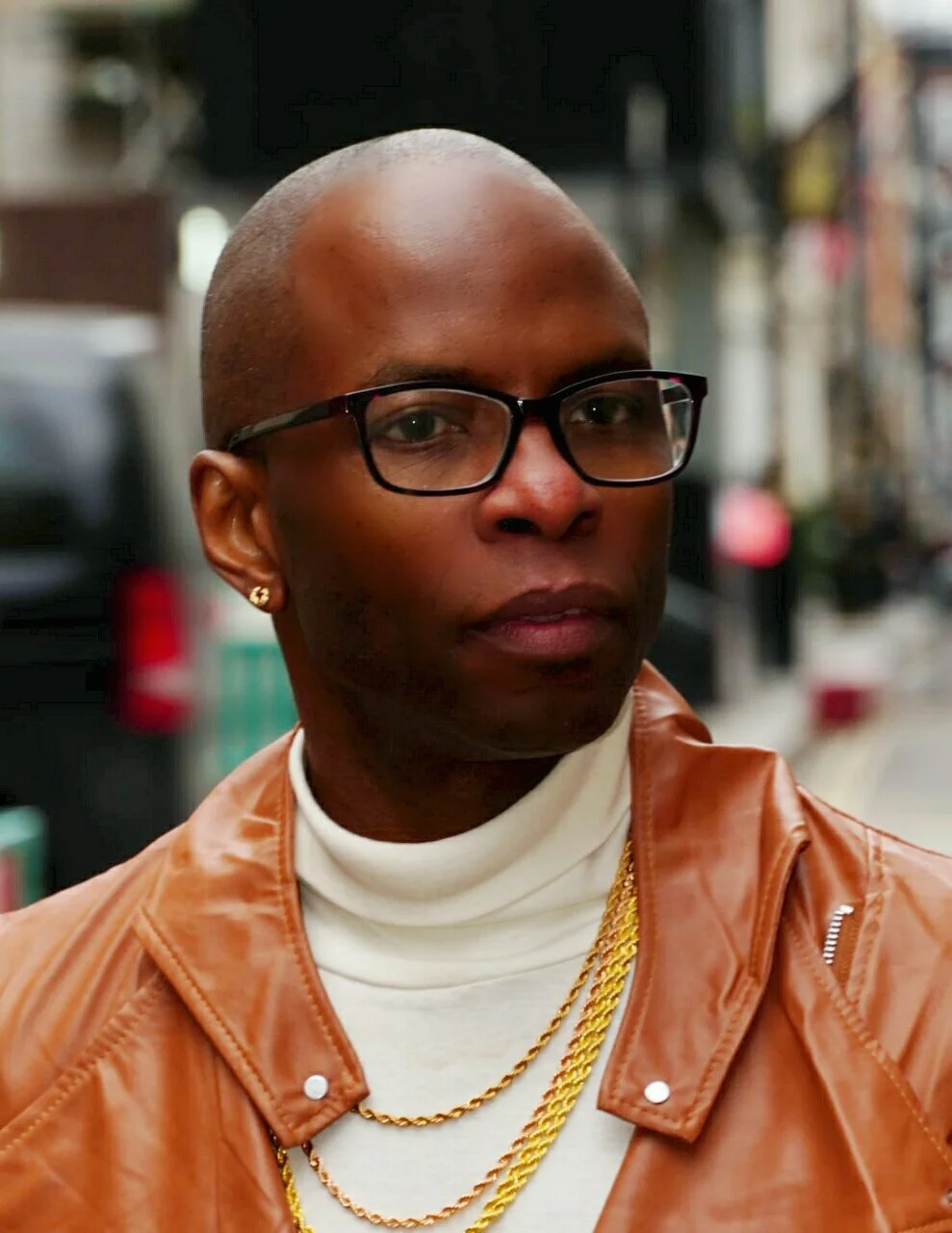 Model: Timothy Robinson Photographer: Vpv Photographer Wardrobe Credits: Wardrobe , Timothy Robinson, Brown Leather jacket