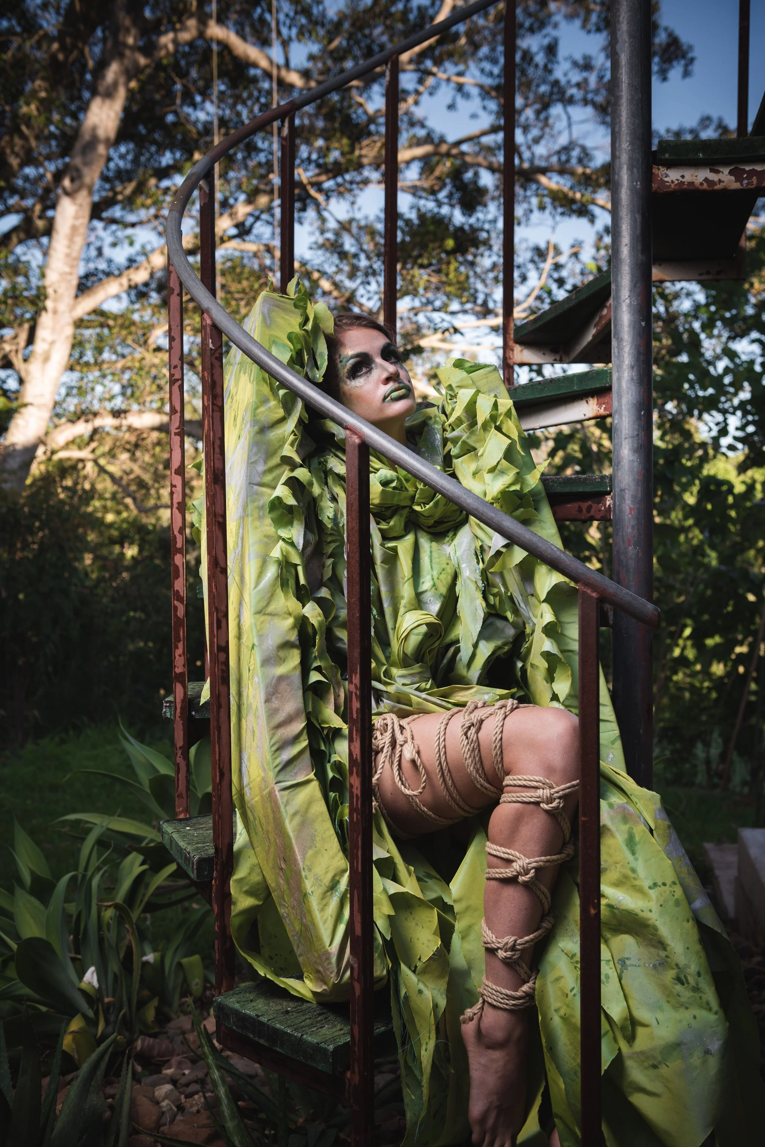 Photographer: Spiral Photography Female Model: Raphaelle Pouly Wardrobe Stylist/Fashion Designer/Makeup Artist/Hair Stylist: Athan Jon Wardrobe Stylist/Shibari Artist: Shibarism