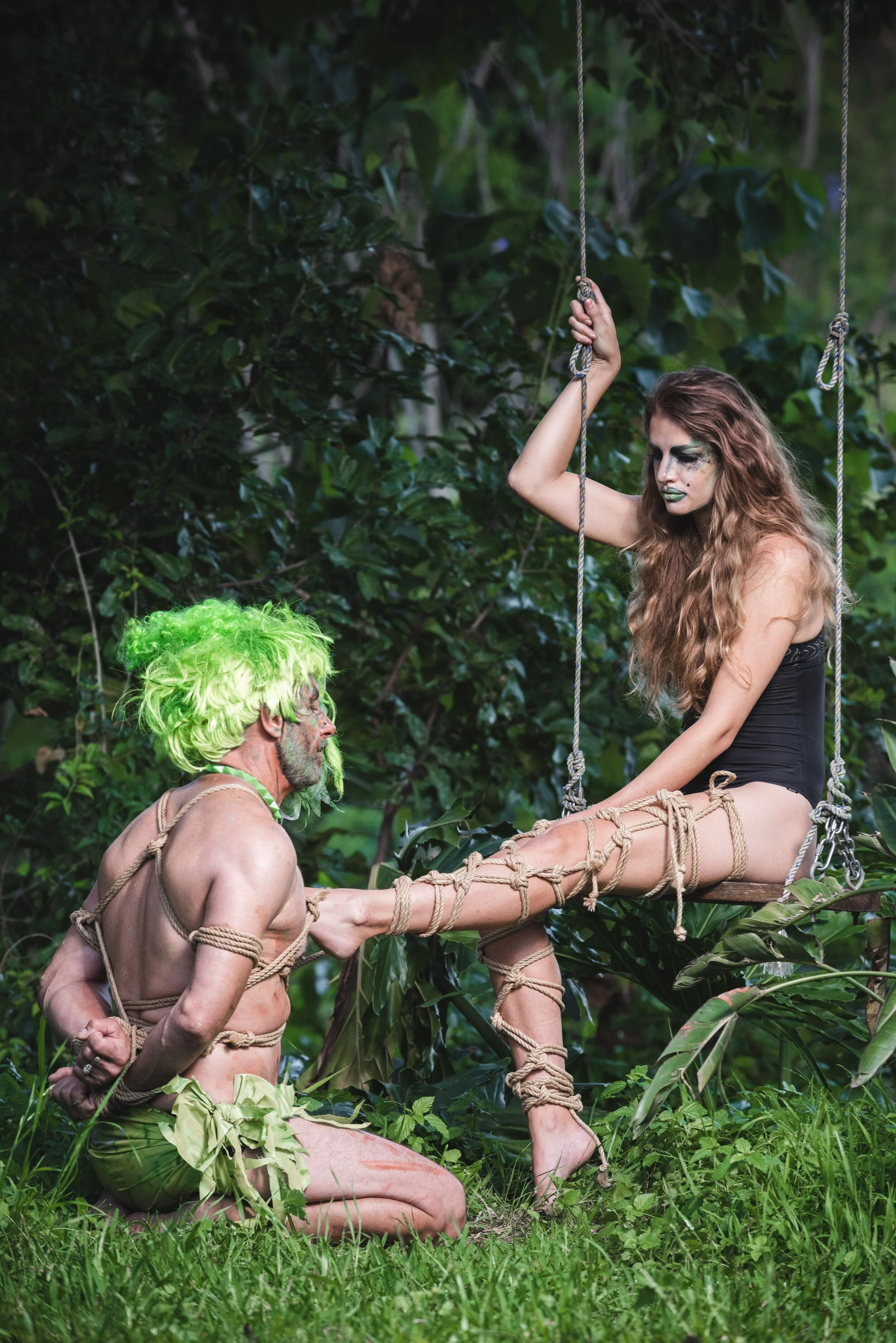 Photographer: Spiral Photography Female Model: Raphaelle Pouly Male Model: David Reid Wardrobe Stylist/Fashion Designer/Makeup Artist/Hair Stylist: Athan Jon Wardrobe Stylist/Shibari Artist: Shibarism