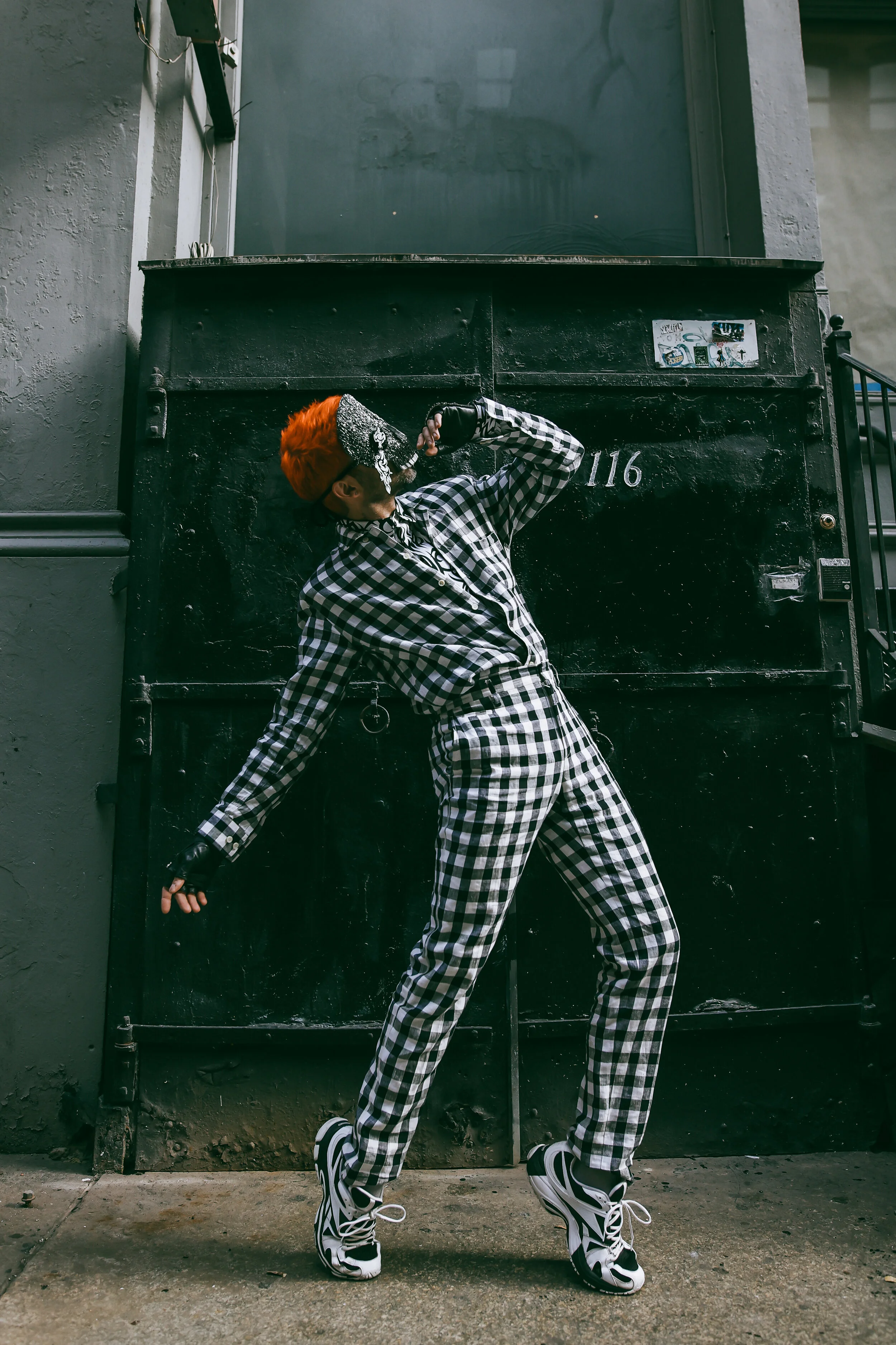 Photographer: Tatiana Katkova Wardrobe Stylist/Creative Director/Model/Makeup Artist/Hair Stylist: Andi Ospina Wardrobe Credits: Mask by: @andiwardrobe Eyes by: @islynyc Wardrobe by: @themarcjacobs @dior Shoes by: @vetements_officia