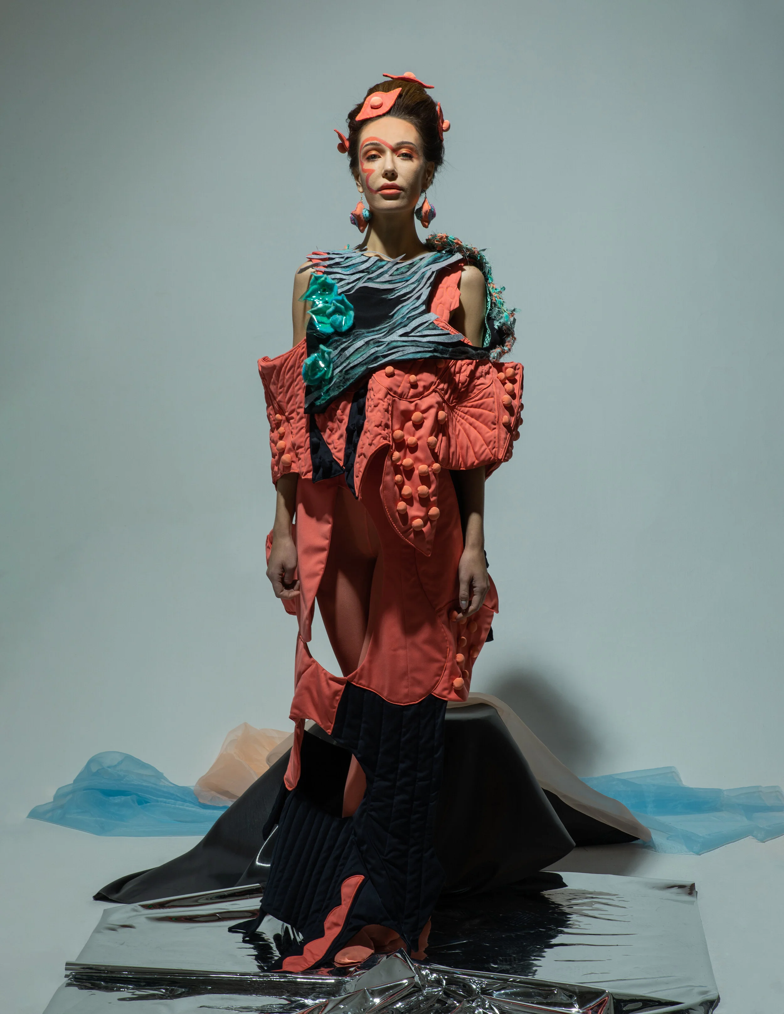 Photographer: Yuxian He Fashion Designer: Ziyu Ma Model: Alexandra Ilina Makeup Artist/Hair Stylist: Mingyan