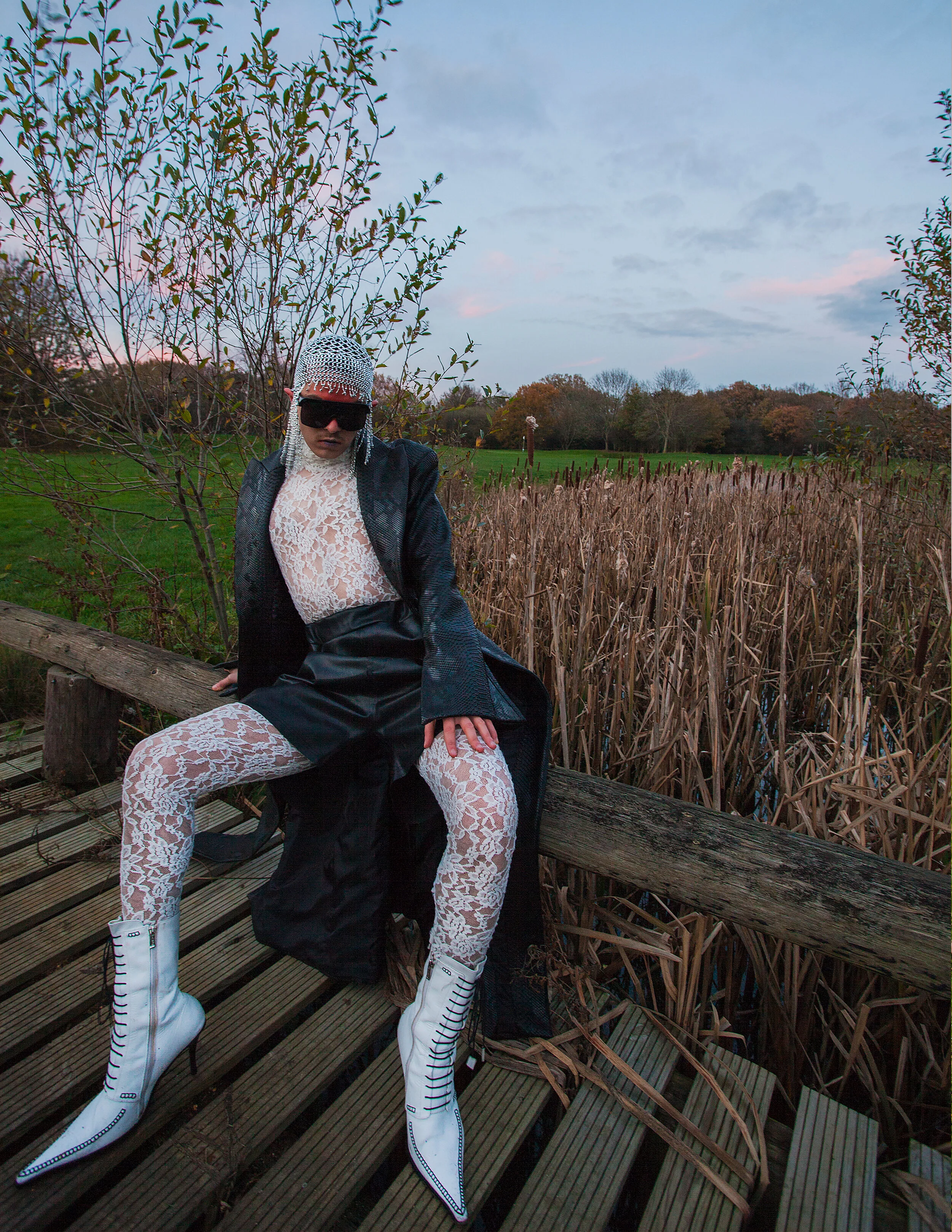 Photographer: Amelia Sonsino Male Model: Sorin Varga Makeup Artist: Stefan Zamfor Art Director: Luena Paulino Wardrobe Stylist: Tudor Covaciu Wardrobe Credits: Coat by Matilda Åberg represented by Hundred Showroom Shorts by Teodora Mitro