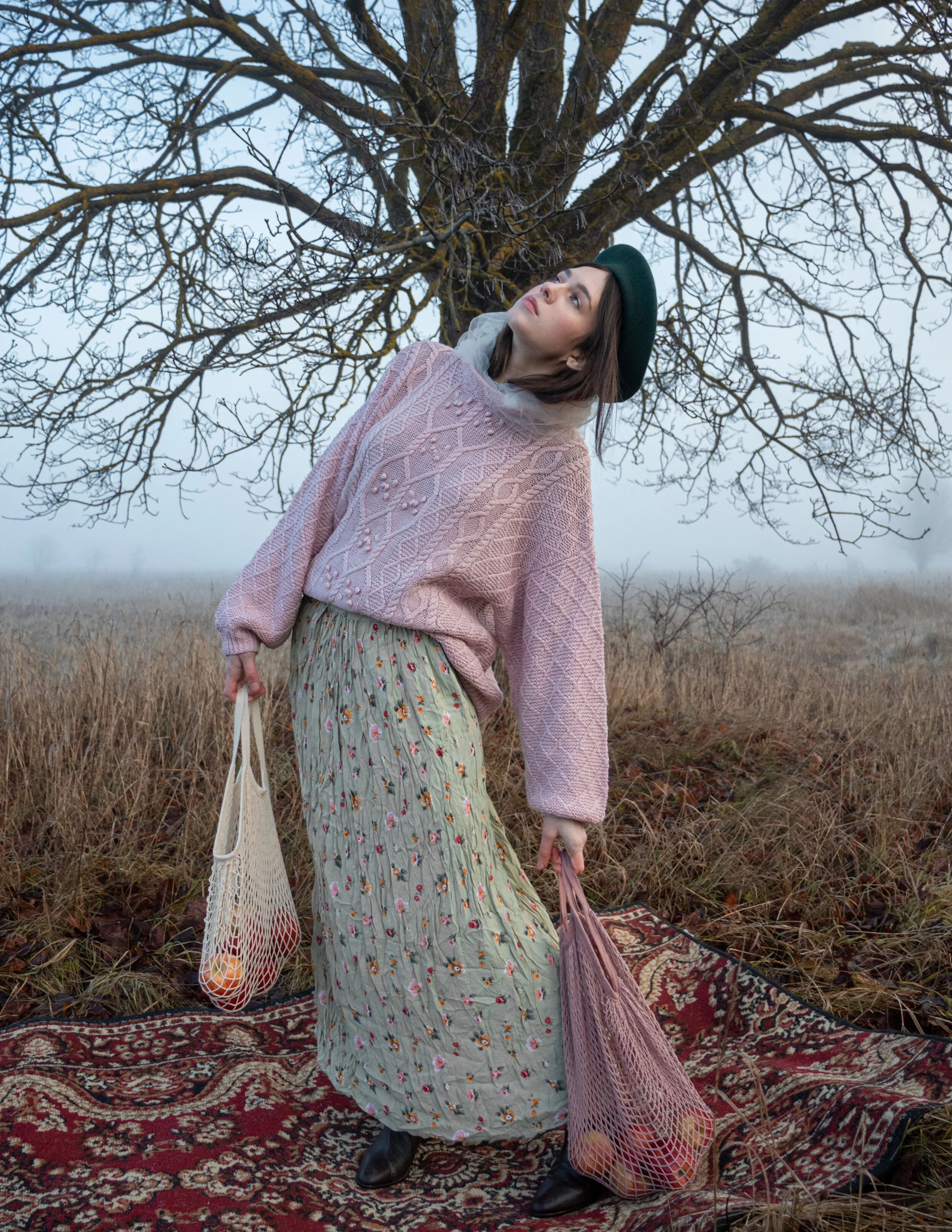 Photographer: Viktoria Sipilova Model: Polina Zahharenkova Makeup Artist: Jekaterina Dragunov Wardrobe Credits: All clothes from Humana Vintage Estonia Bags by Ekomaailm