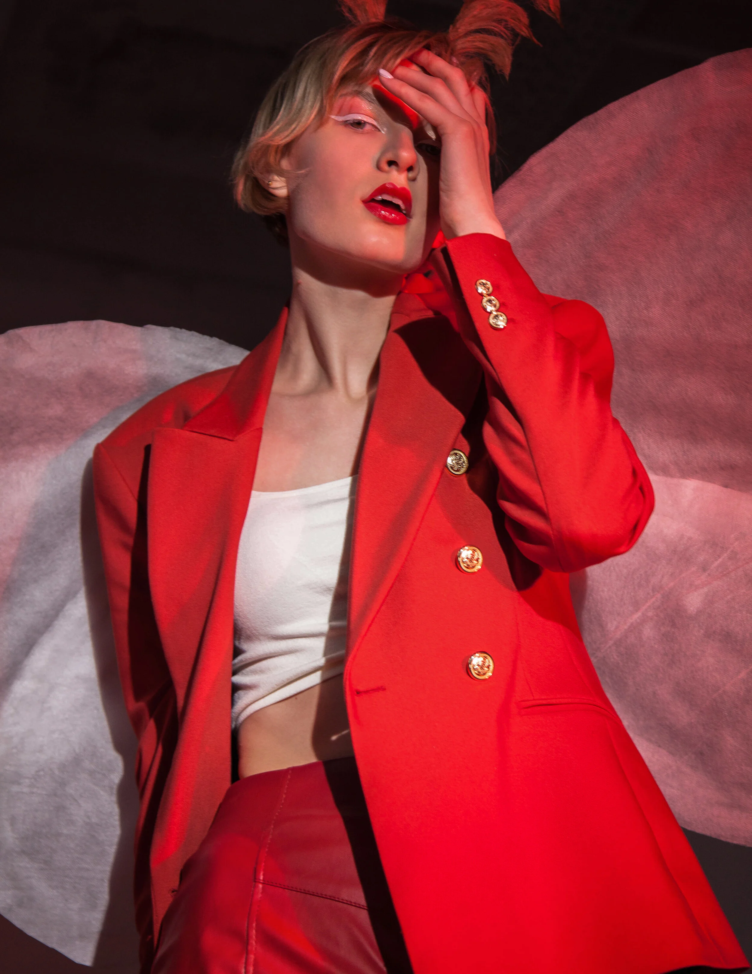 Wardrobe Stylist/Photographer/Retoucher: Nika Jakhaeva Female Model: Maria Klets Makeup Artist/Accessory Designer: Olesya Morgunova Wardrobe Credits: jacket, shoes,top: ZARA skirt: Mohito the wings and horns on the head are the property o