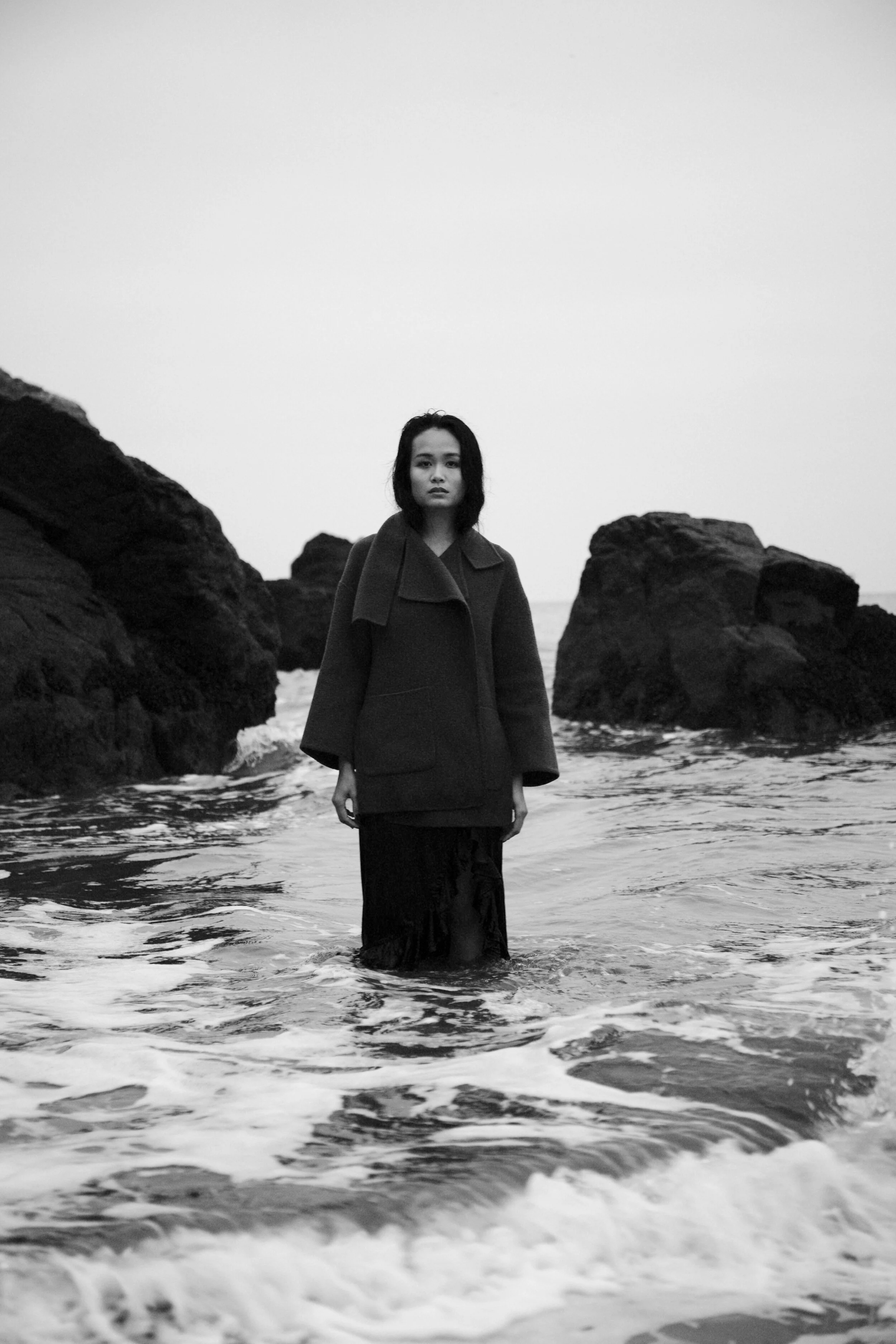 Photographer: Alon Reuveni Female Model: Jun Ong @EMG Models Wardrobe Credits: dress Caroline Constas coat Vince