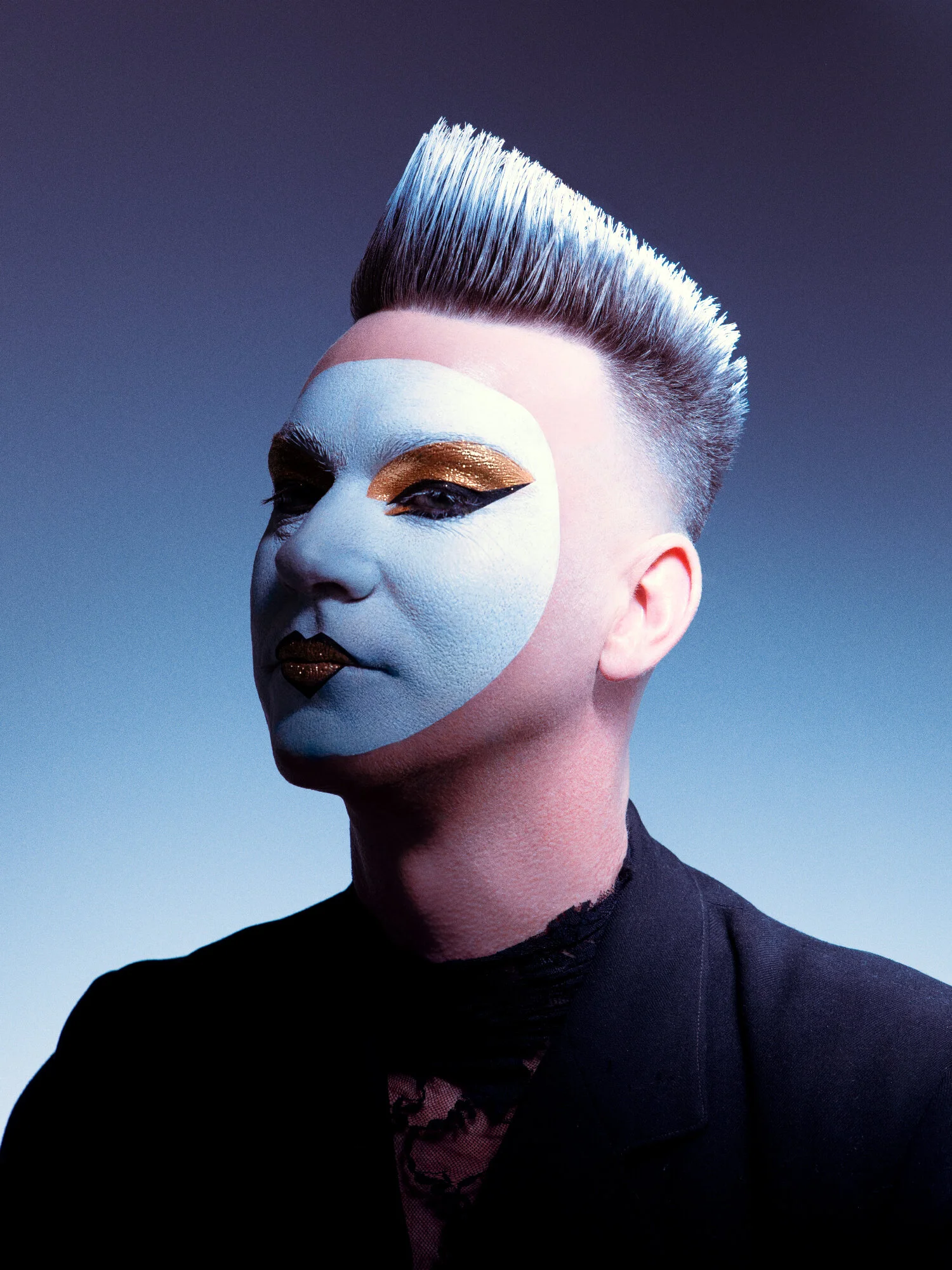 Photographer: Kishka Jensen Model: Costume / Adam Ouston Hair Stylist: Wayne Chappell Makeup Artist: Sophie McDermott Wardrobe Designer: Michelle Boyde