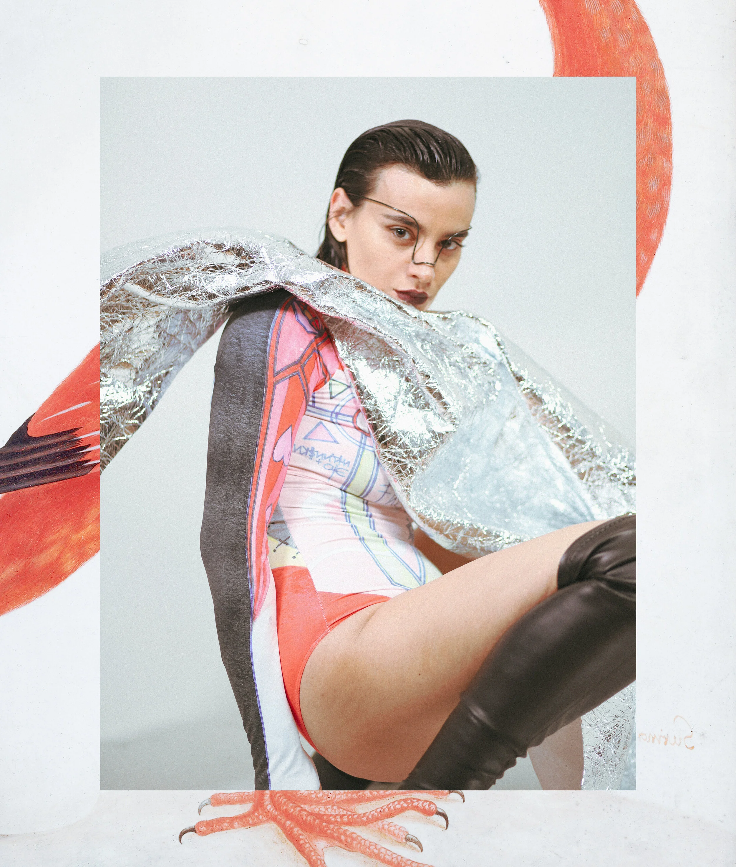 Photographer: Whilemann Female Model: Marianna Di Palma Accessory Designer: Accessories Designer: Marianna Di Palma Textile Designer: catcult.club Wardrobe Credits: Body by catcult.club - High boots by Zara