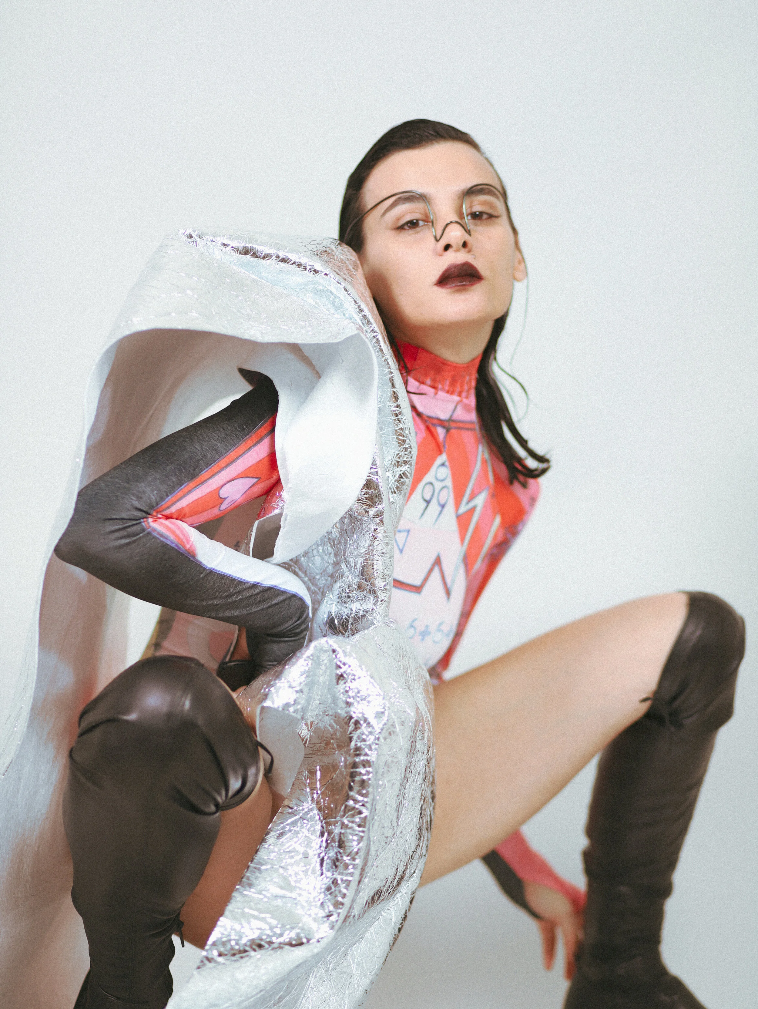 Photographer: Whilemann Female Model: Marianna Di Palma Accessory Designer: Accessories Designer: Marianna Di Palma Textile Designer: catcult.club Wardrobe Credits: Body by catcult.club - High boots by Zara