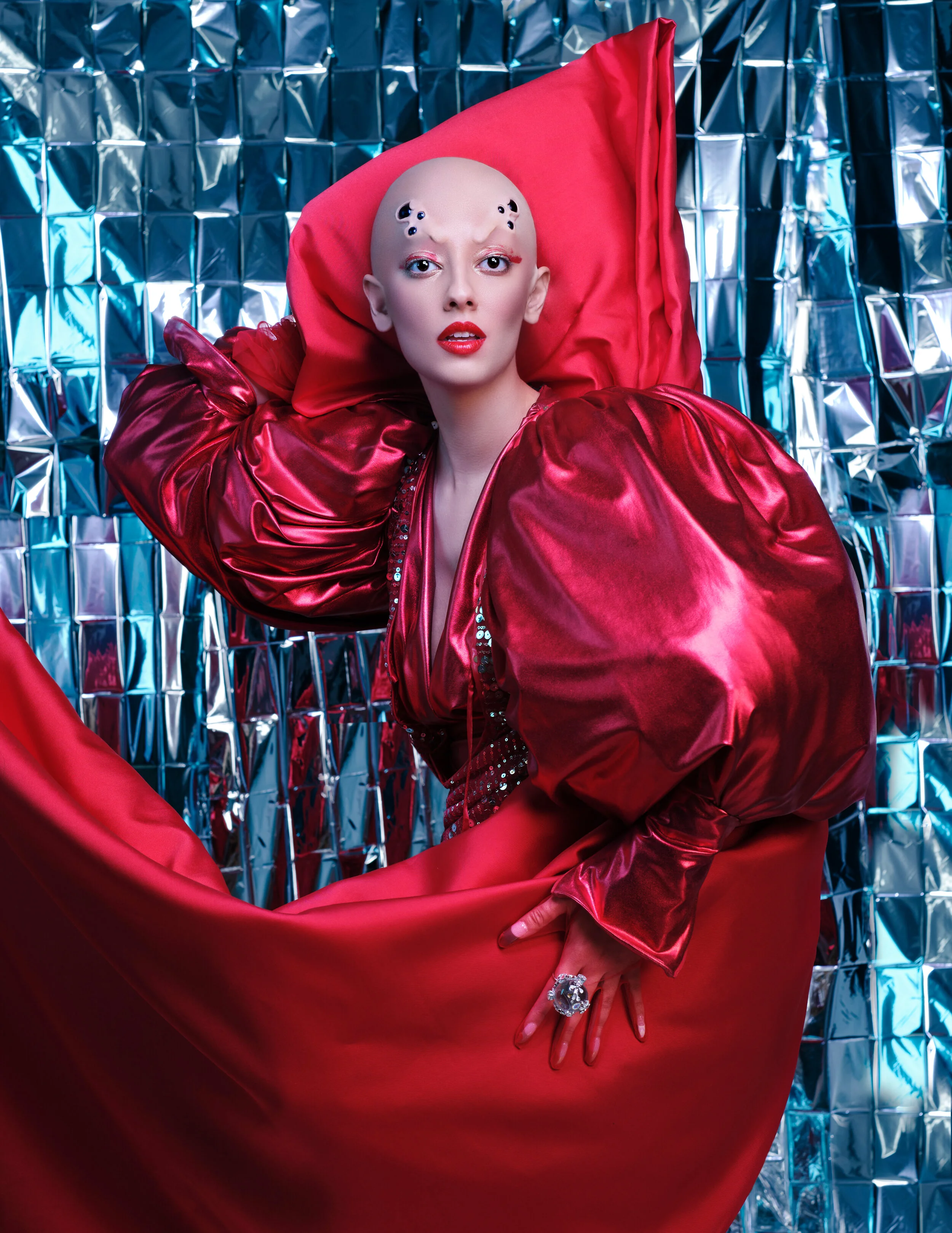 Photographer: Anna Strange Kalmes Model: Teya Knapp @EMG Models Makeup Artist: Allyson Wisel Stylist Assistant: Heaven Wardrobe Stylist: Dash Armstrong Wardrobe Credits: Full look Argenis Gloves Hints of Dash Ring Erickson Beamon