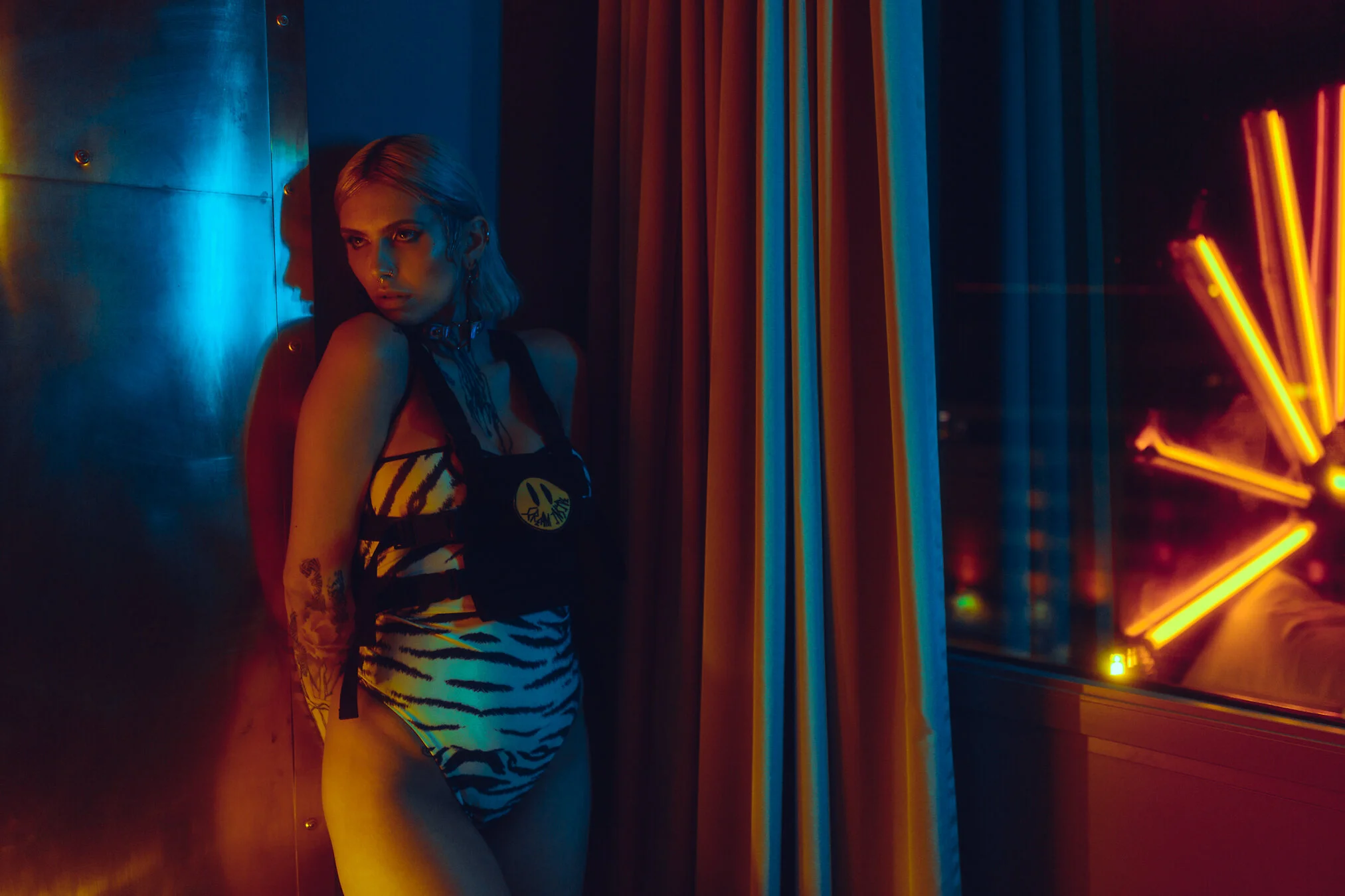 Photographer: Davide Aronnax Female Model: Bella Ella Makeup Artist: Eva Herbohn Fashion Designer: Ivy Berlin Assistant: Nina Blck Wardrobe Credits: Earrings, Chest-Bag and Body: Ivy Berlin Choker: Self-Made