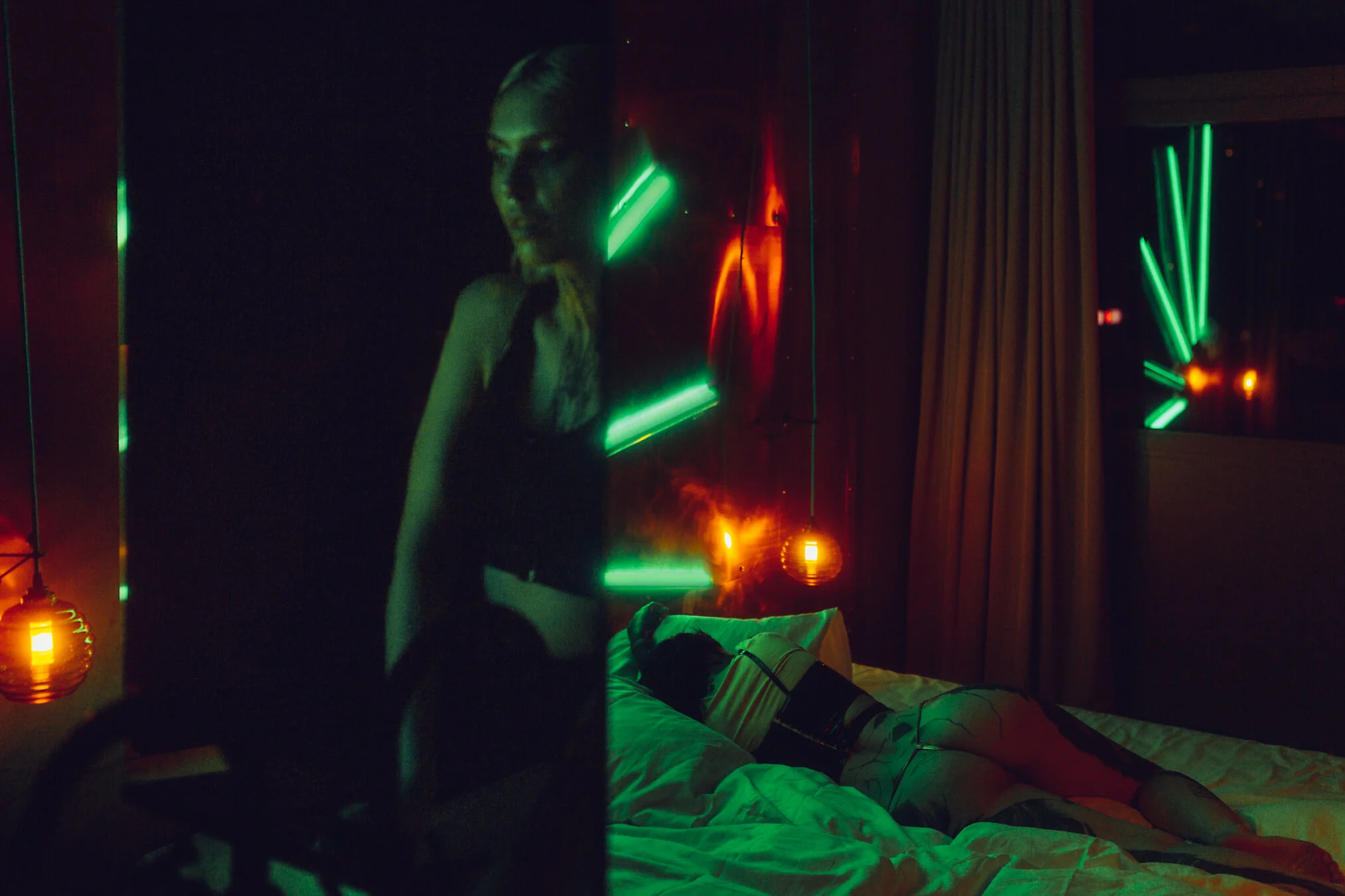 Photographer: Davide Aronnax Female Model: Bella Ella Female Model: Dark Liquor Makeup Artist: Eva Herbohn Assistant: Nina Blck Fashion Designer: Ivy Berlin Wardrobe Credits: On the right: T-Short and Bra: Ivy Berlin On the left: self-owned