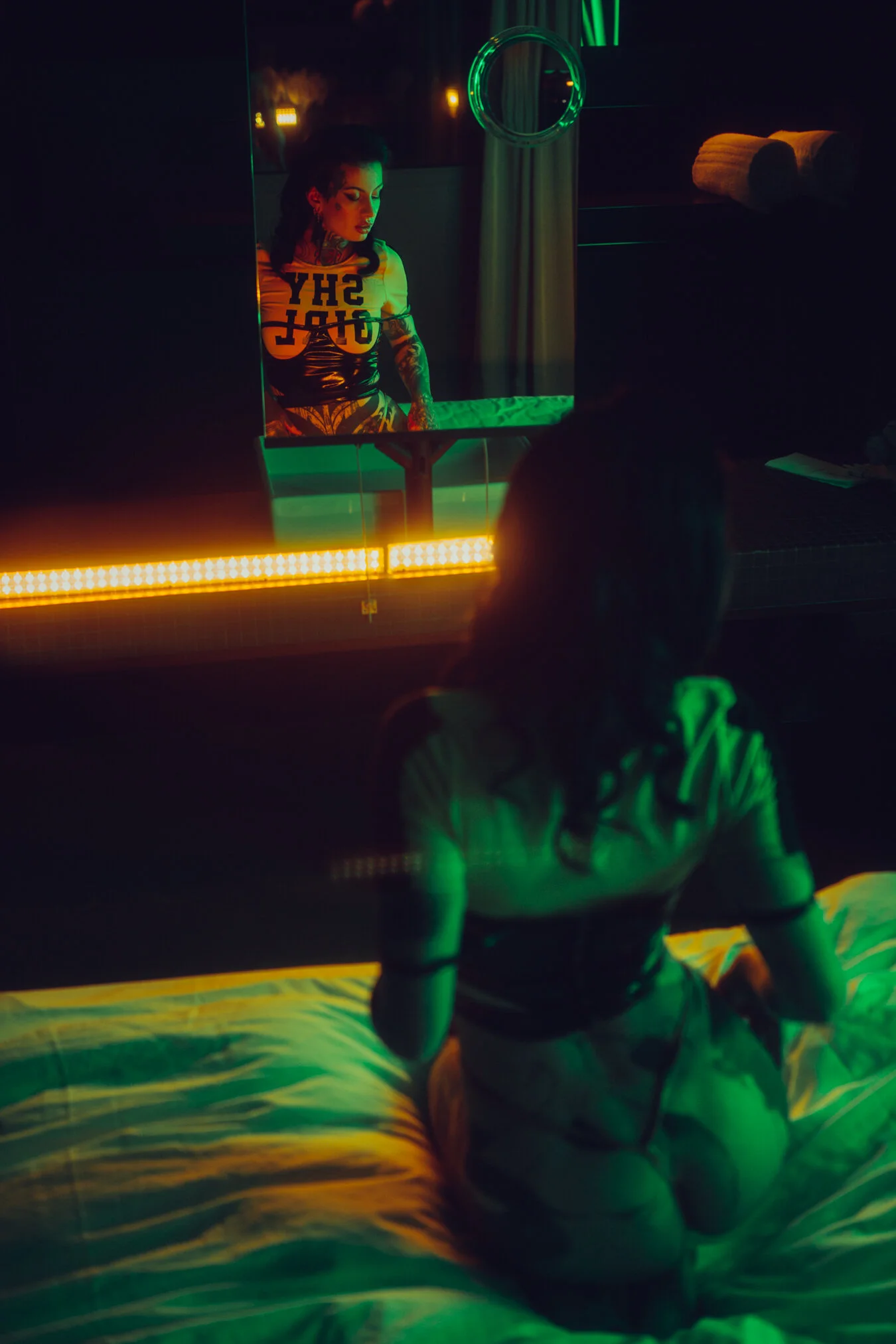 Photographer: Davide Aronnax Female Model: Dark Liquor Makeup Artist: Eva Herbohn Assistant: Nina Blck Fashion Designer: Ivy Berlin Wardrobe Credits: T-Shirt and Bra: Ivy Berlin Thong: self-owned and unknown