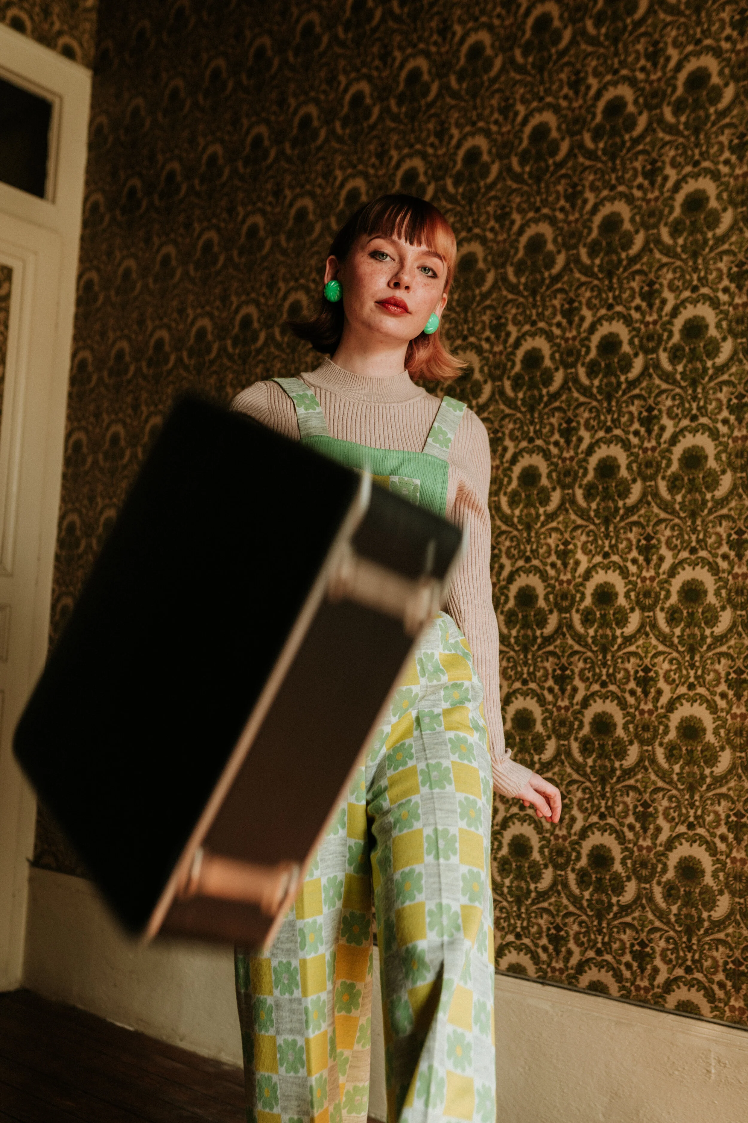 Photographer: Anne-Sophie Benoit Model: Captain Pooky Makeup Artist/Hair Stylist: Laurette Darnault Assistant: Briac Durand Wardrobe Stylist: Zero Katre Wardrobe Credits: Vintage clothes: @fripesketchup Suitcase: @magasinlaptitepuce