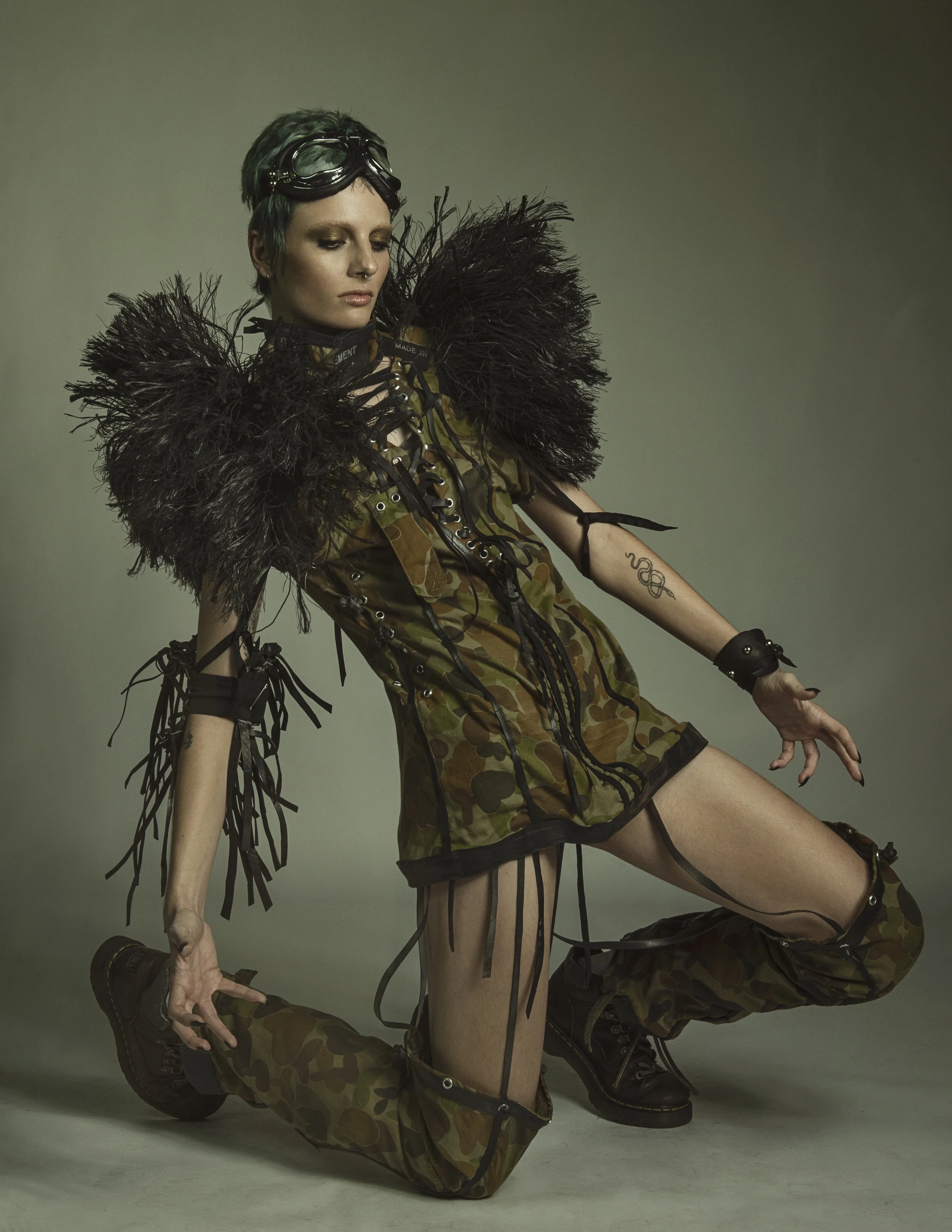 Photographer: Theresa Hall Model: Sarah Nicholson Makeup Artist: Sarah Smith Wardrobe Stylist/Costume Designer/Fashion Designer/Accessory Designer: Claudia Williams