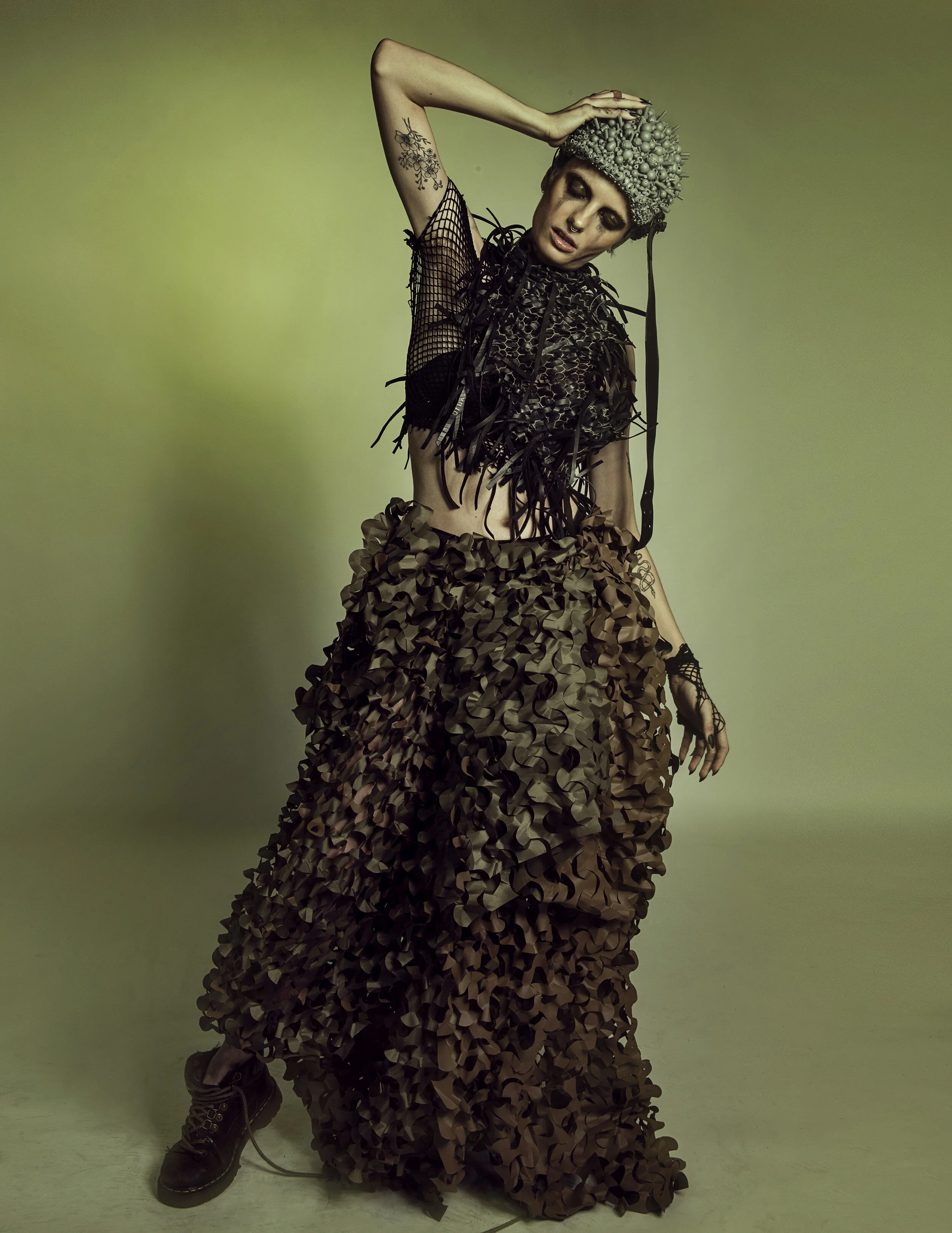 Photographer: Theresa Hall Model: Sarah Nicholson Makeup Artist: Sarah Smith Wardrobe Stylist/Costume Designer/Fashion Designer/Accessory Designer: Claudia Williams