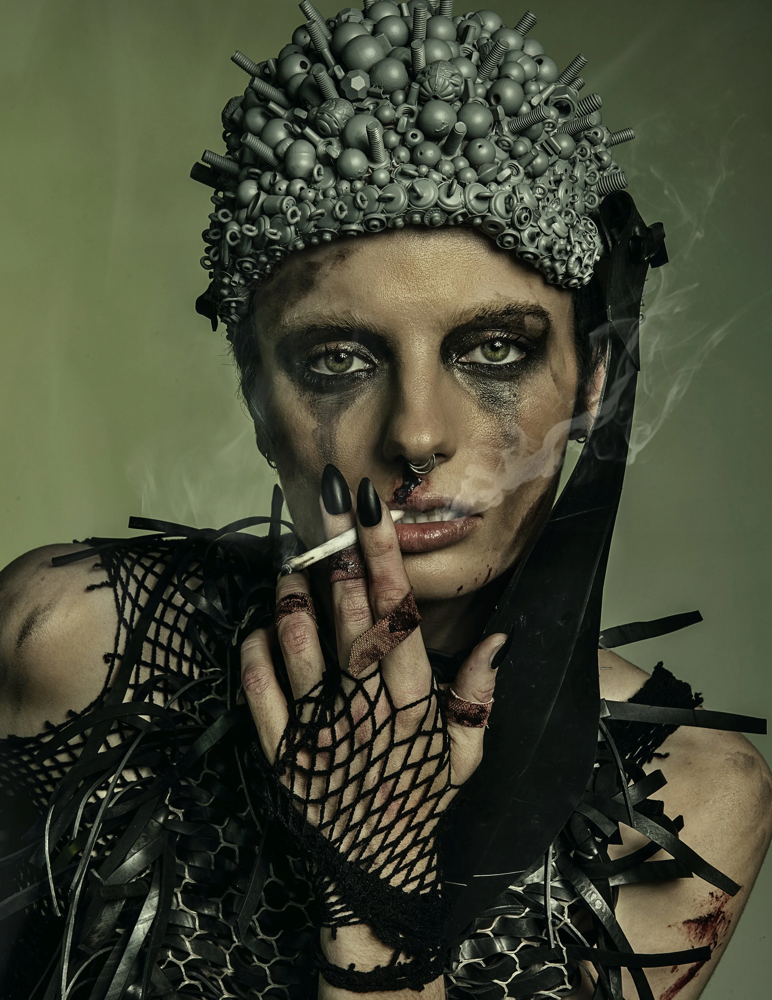 Photographer: Theresa Hall Model: Sarah Nicholson Makeup Artist: Sarah Smith Wardrobe Stylist/Costume Designer/Fashion Designer/Accessory Designer: Claudia Williams