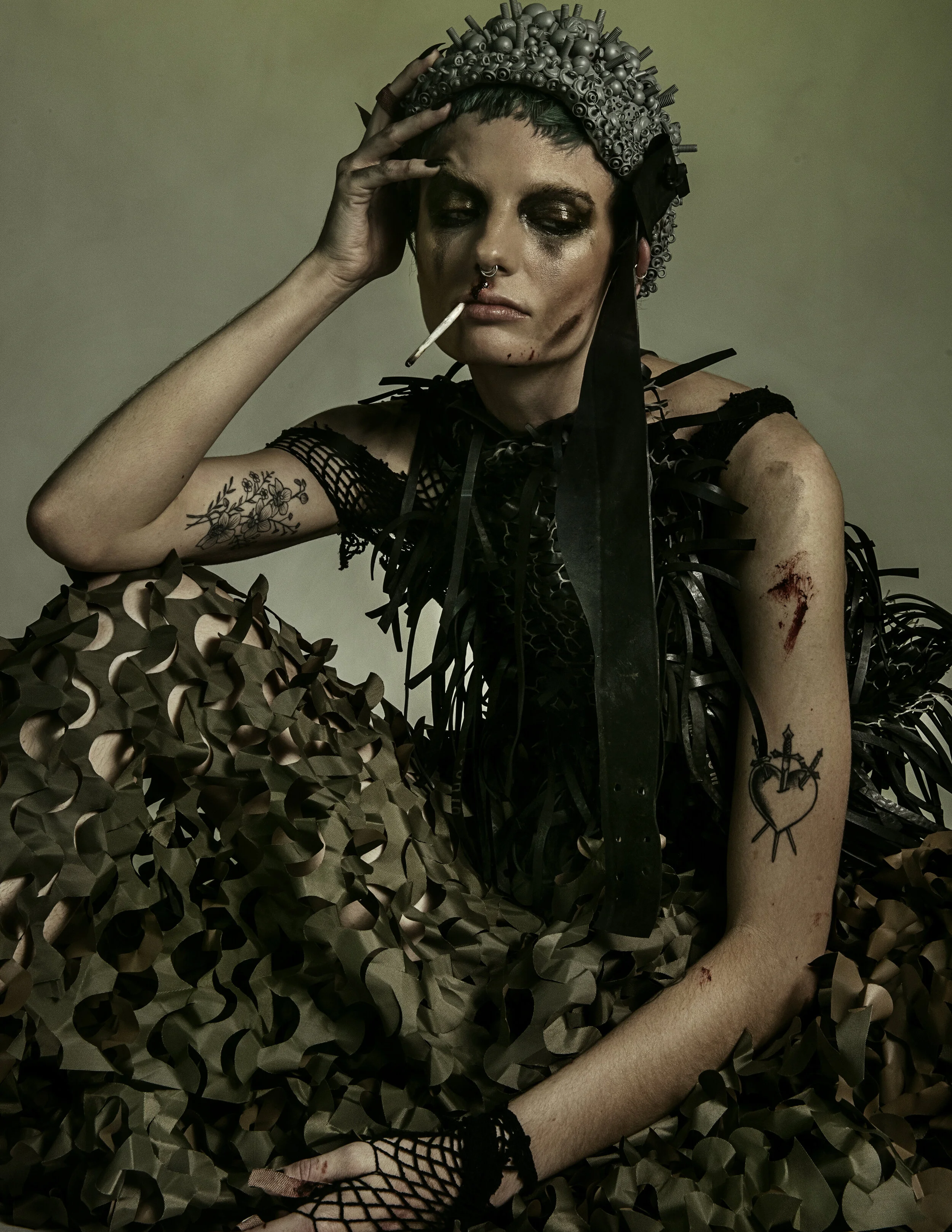 Photographer: Theresa Hall Model: Sarah Nicholson Makeup Artist: Sarah Smith Wardrobe Stylist/Costume Designer/Accessory Designer: Claudia Williams