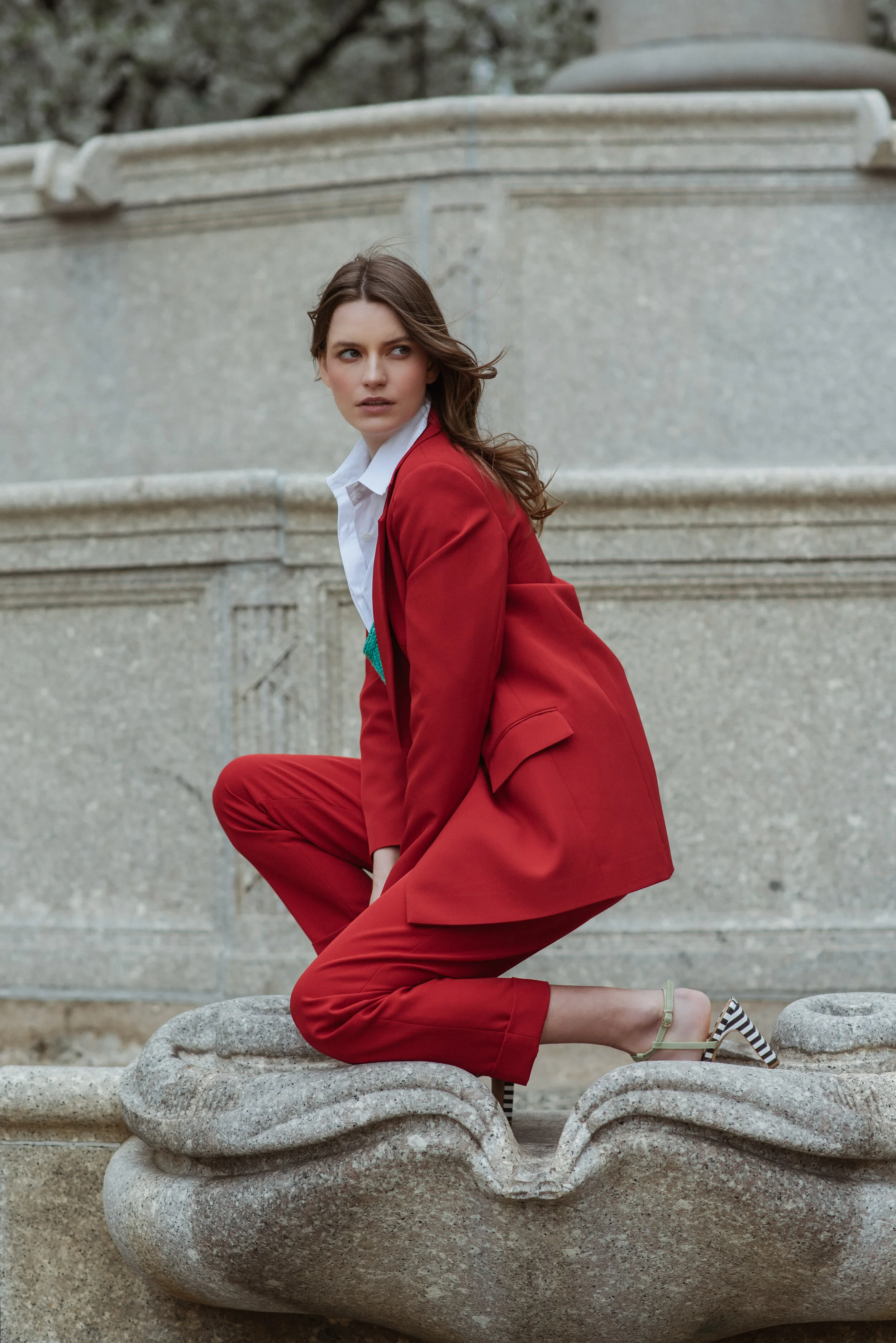 Photographer: Anna Garbowska Female Model: Oksana Jager @Muse Management NYC Hair Stylist: Aiym Assimkanova Wardrobe Stylist: Stasi Berezovskaya Makeup Artist: Jas Doyle Stylist assistnat: Alex Williams showroom: Flying Solo Wardrobe Cred