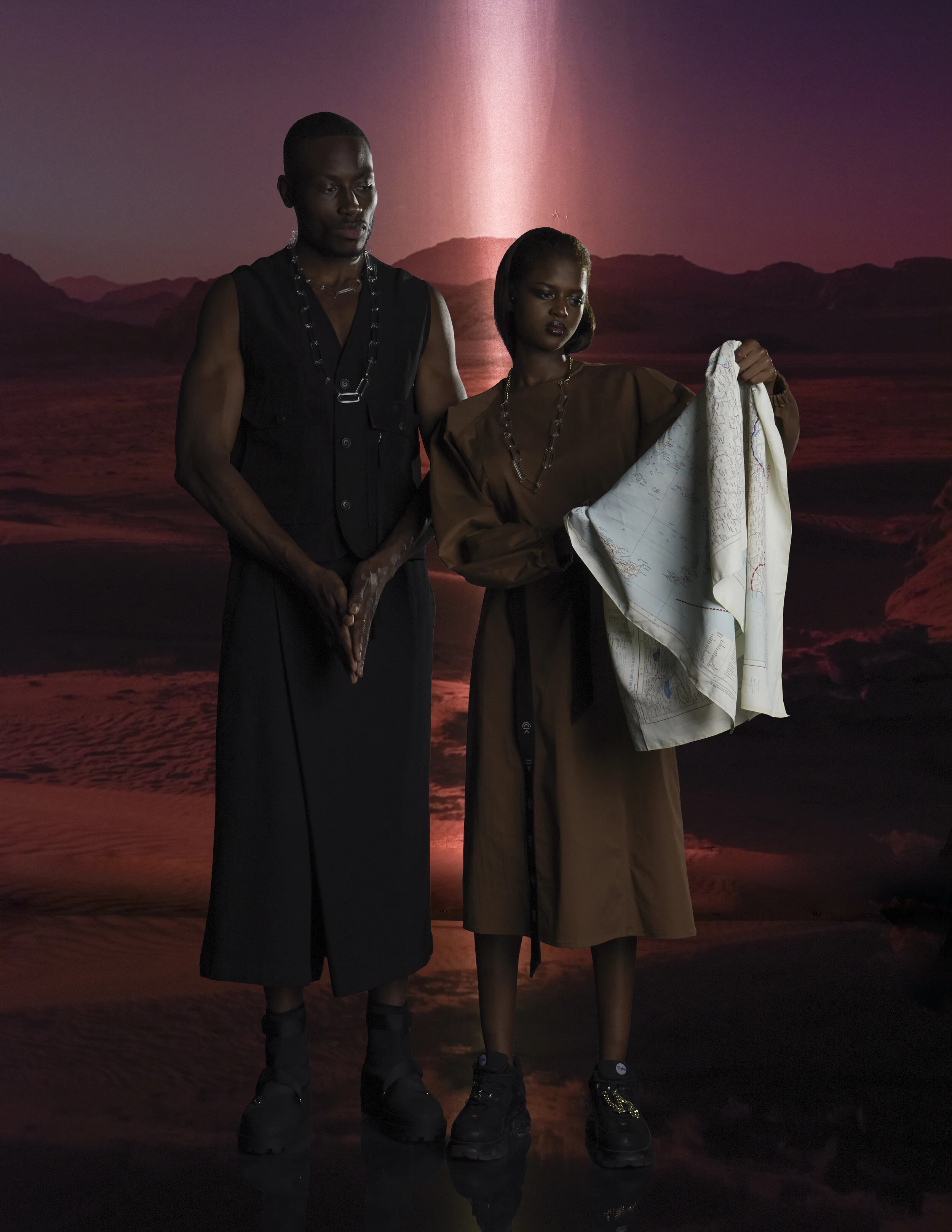 Photographer: Romarine Ronzon-Jaricot Model: Diamie Ndiaye @AG Scouting Model: Karamba Diaby @AG Scouting Assistant: Moïra Laurent Makeup Artist: Eva Cissé Wardrobe Stylist/Accessory Designer: Berrin Vidin Wardrobe Credits: Diamie's outf