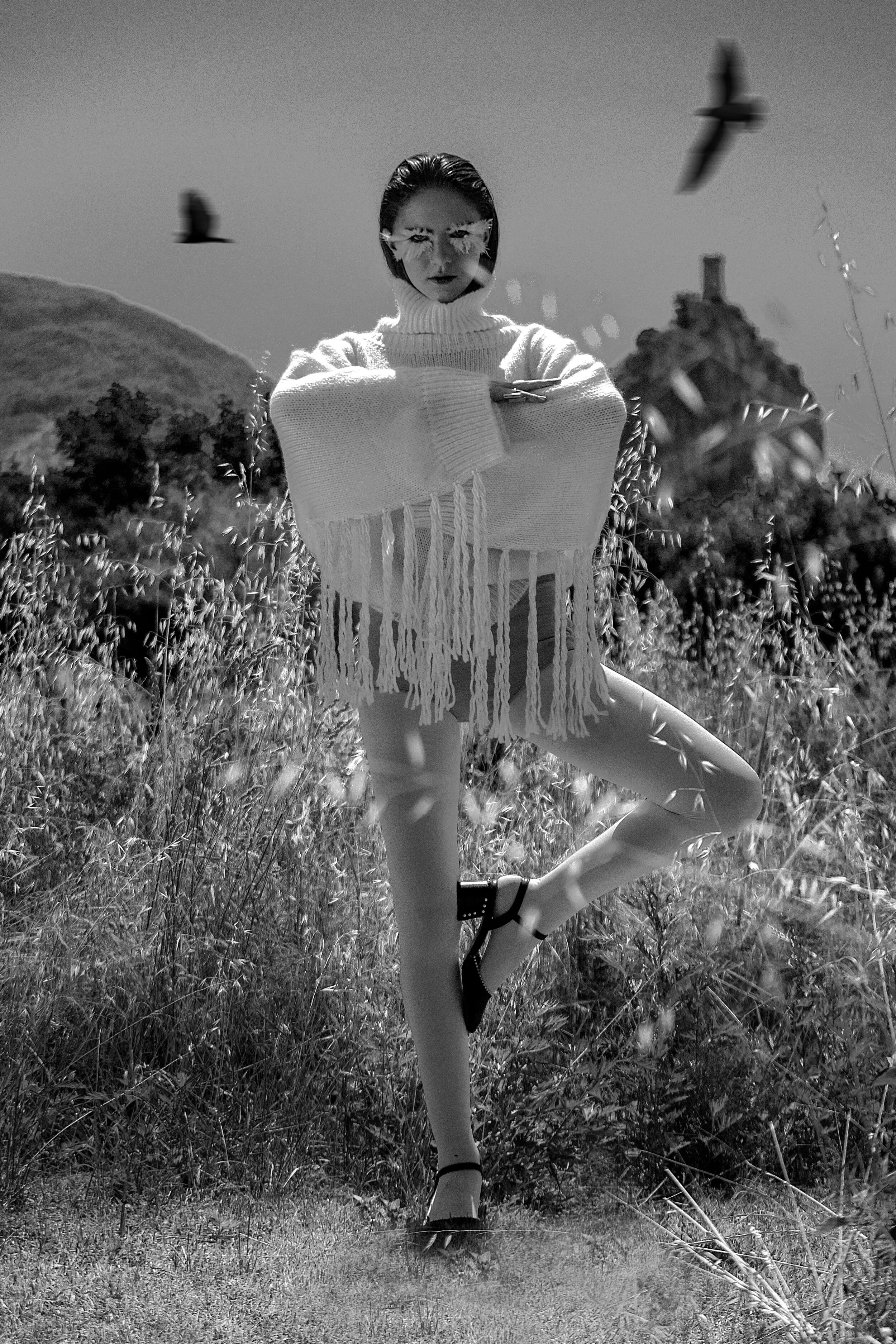 Photographer: Kamila Gjoka Model: Olivia Falciani @Espirit Model Management Wardrobe Stylist: Elvira Savarese Makeup Artist: Enrica Belloni Stylist: Leonardo Pomposi Wardrobe Credits: Sweater: 16r Culottes: 16r Sandals: Stylist Arc