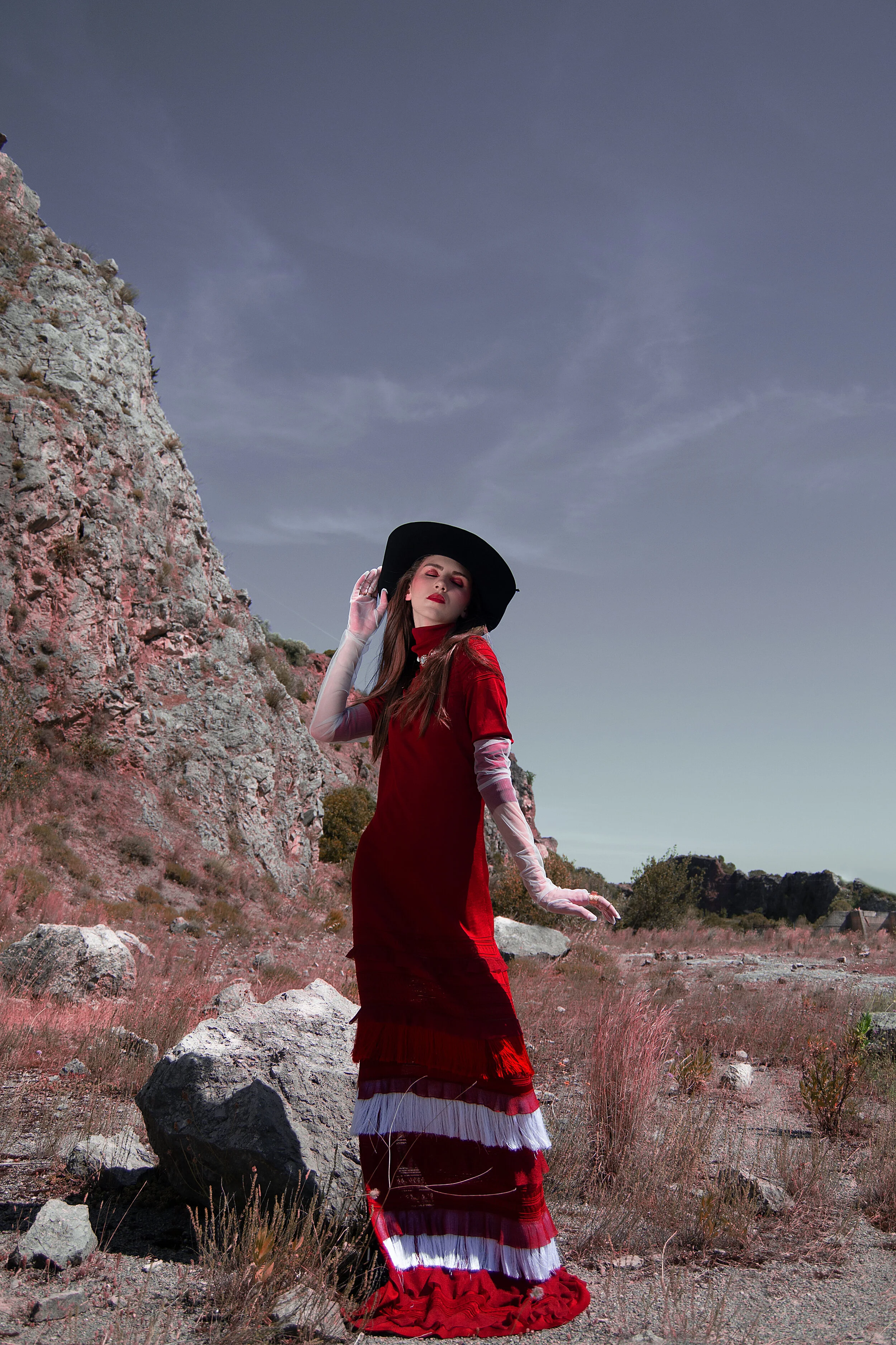 Photographer: Kamila Gjoka Model: Olivia Falciani @Espirit Model Management Stylist: Leonardo Pomposi Makeup Artist: Enrica Belloni Wardrobe Stylist: Elvira Savarese Wardrobe Credits: Dress: 16r Socks: Zara Shoes: Stylist Archive G