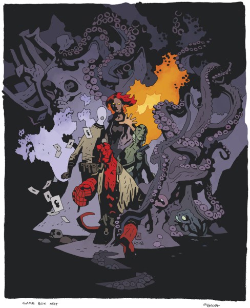 Did you know that Mike Mignola himself has done a bespoke piece of artwork for the game box? Phwoar. 