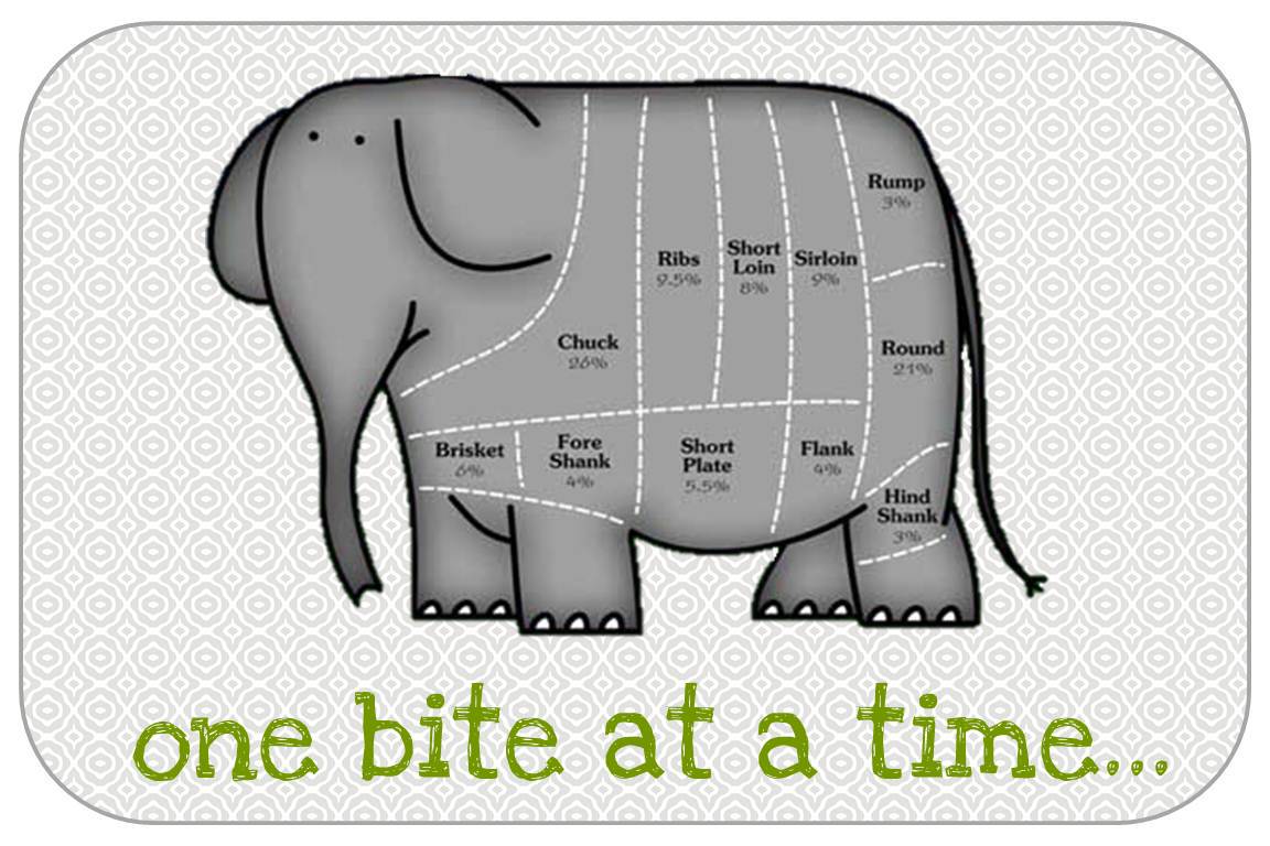 Apologies to the elephant, who does not look at all pleased to be illustrating this expression.