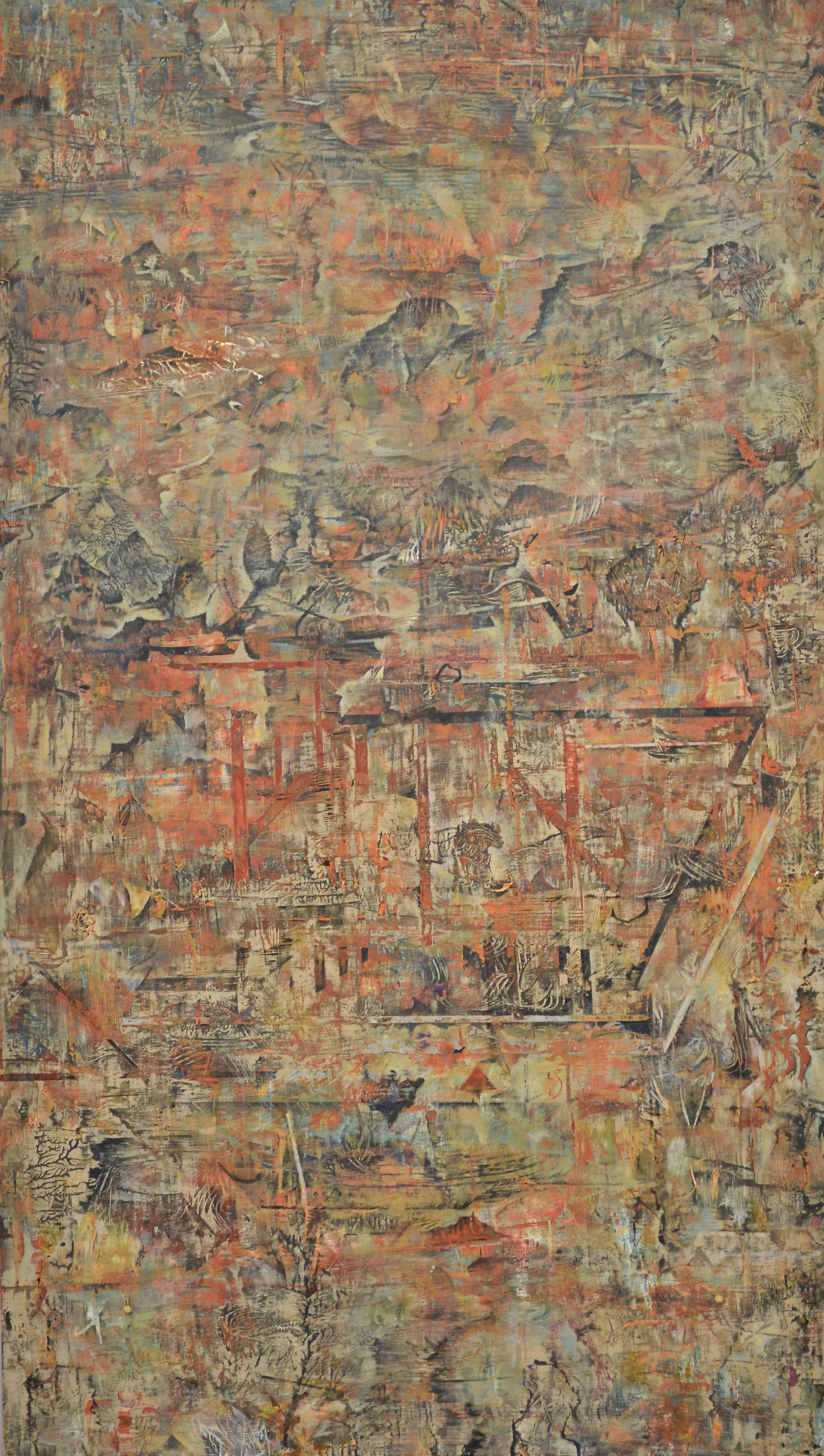 Untitled (Krakatoa, August 1883) 29.5 x 16.5 inches Acrylic on plywood 2017