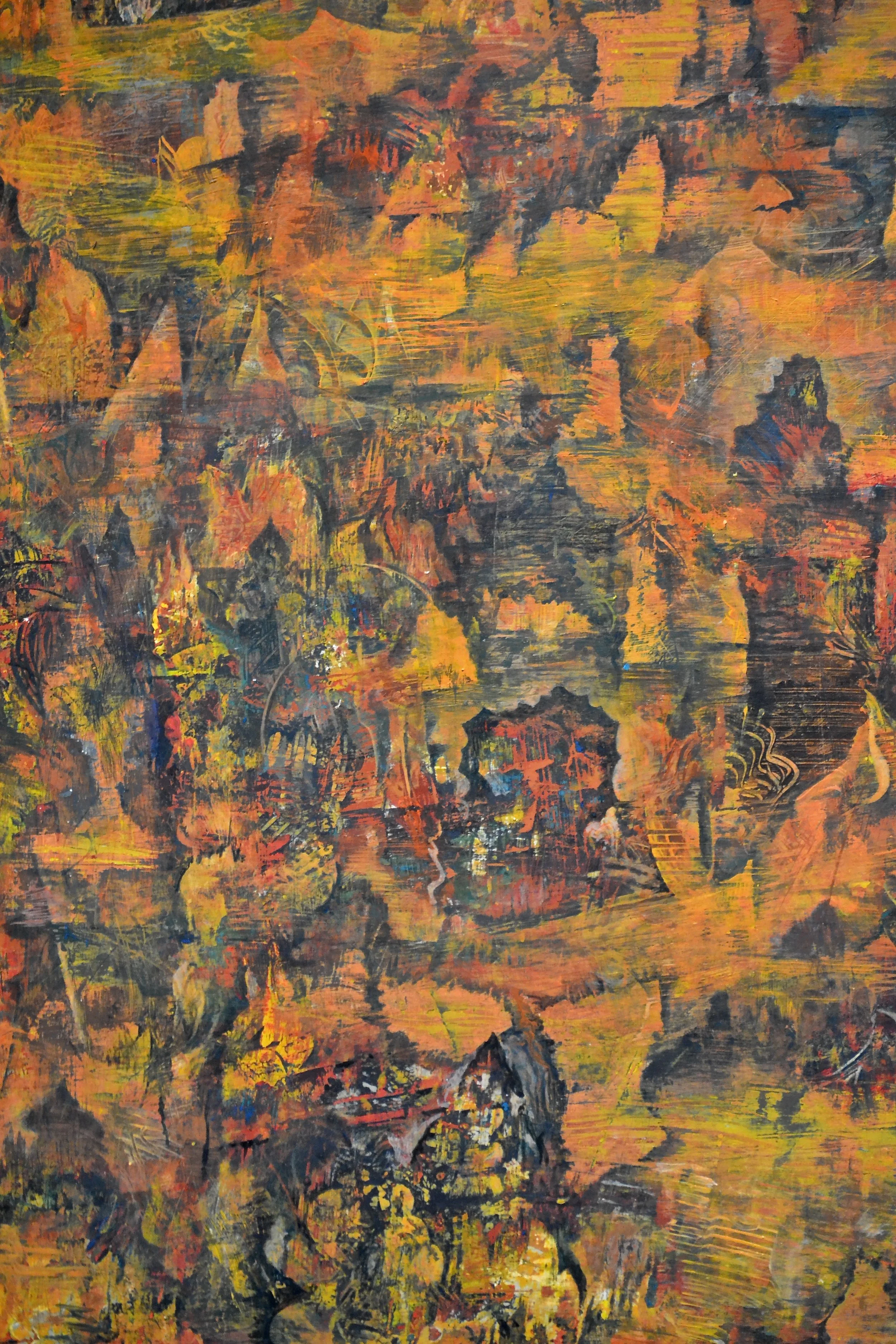 Detail - Untitled (Siam) 38 x 23 inches Acrylic on plywood 2015