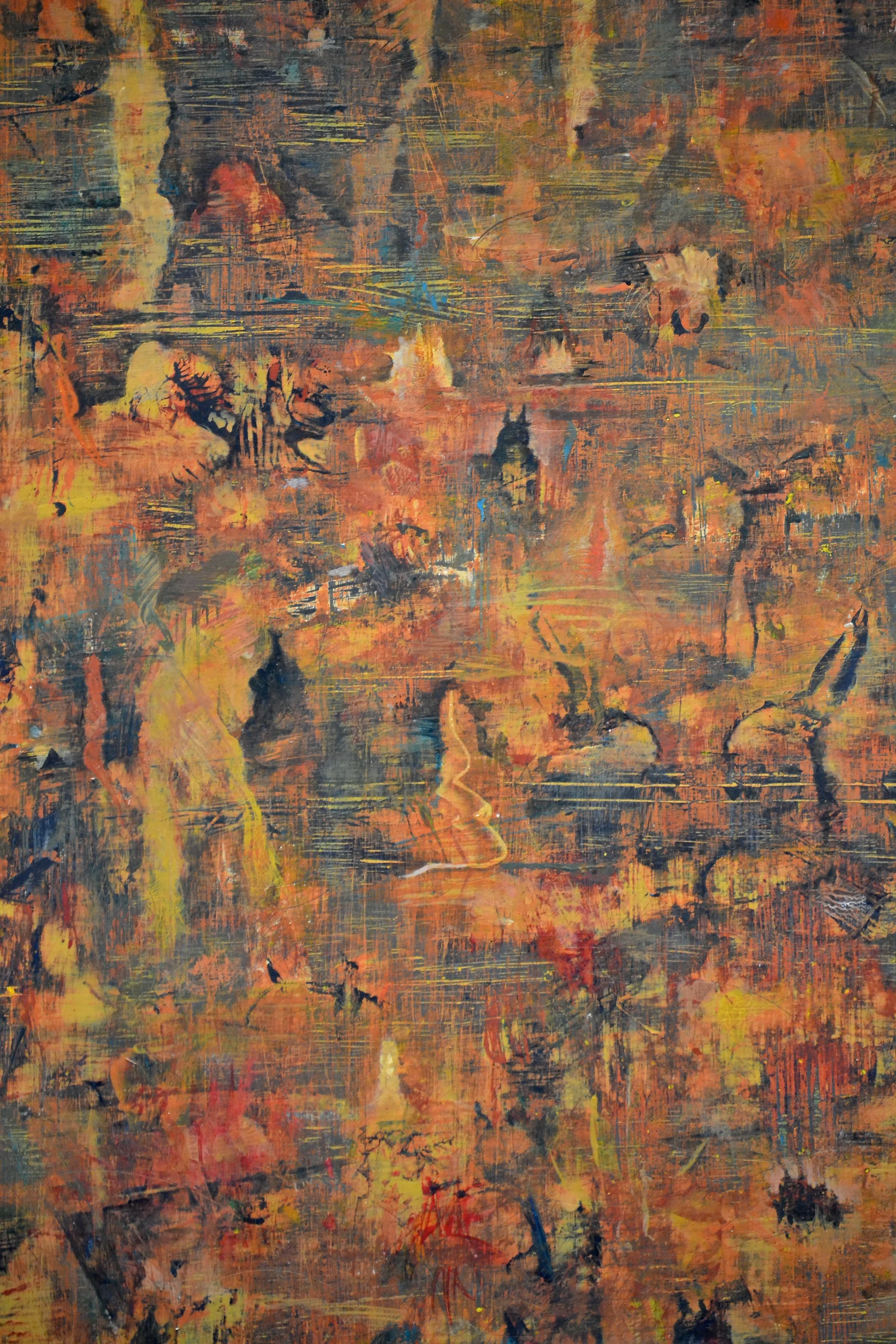 Detail - Untitled (Sumatra) 41 x 25 inches Acrylic on plywood 2015