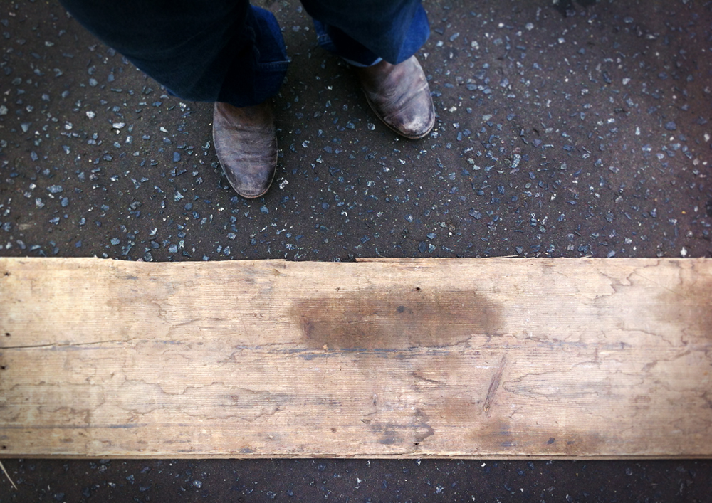 Pine floorboard: Before treating...