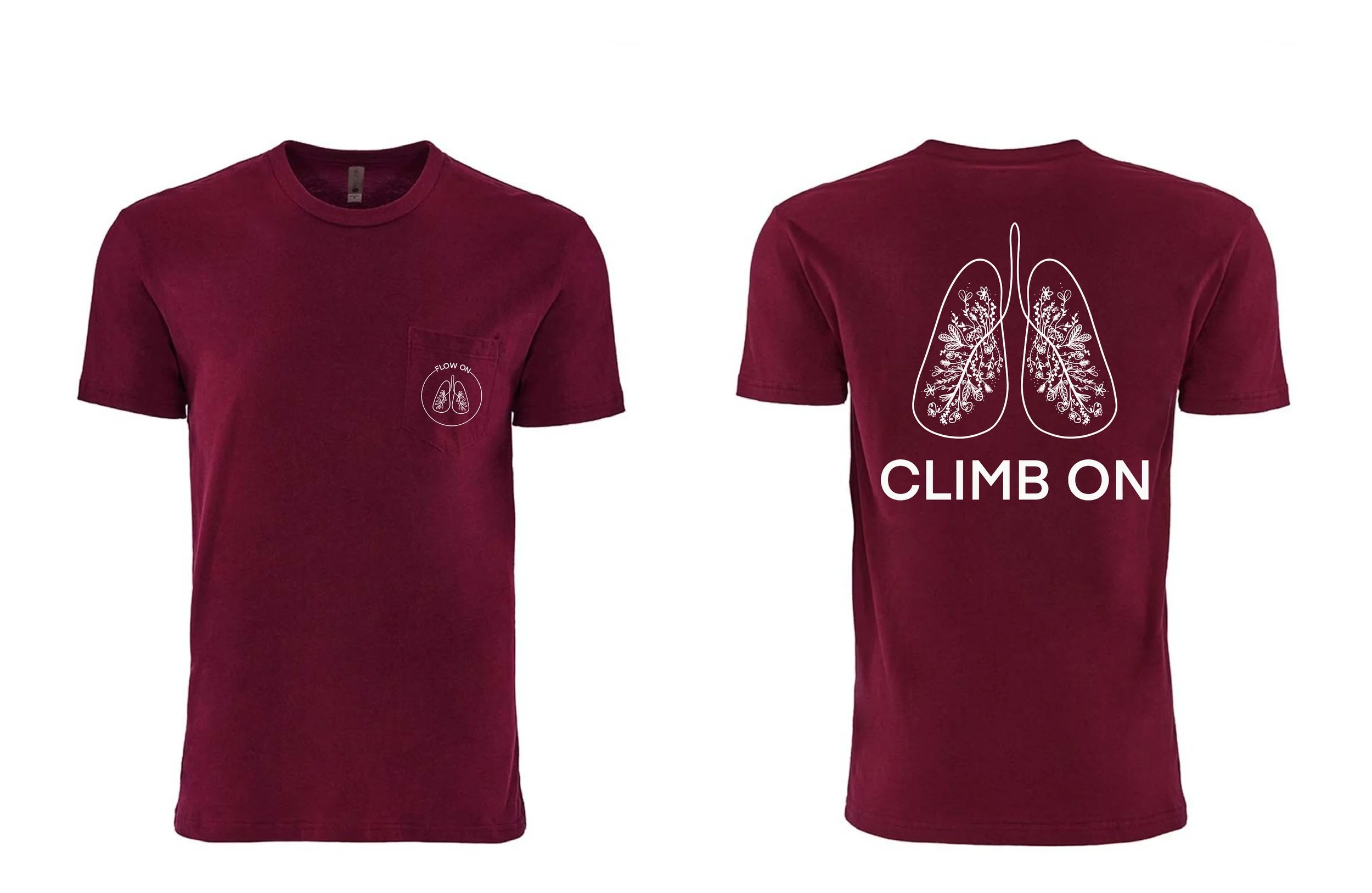 Flow on, Climb on. Pocket Tee