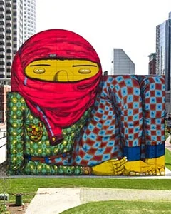 Os Gêmeos mural in Boston, MA