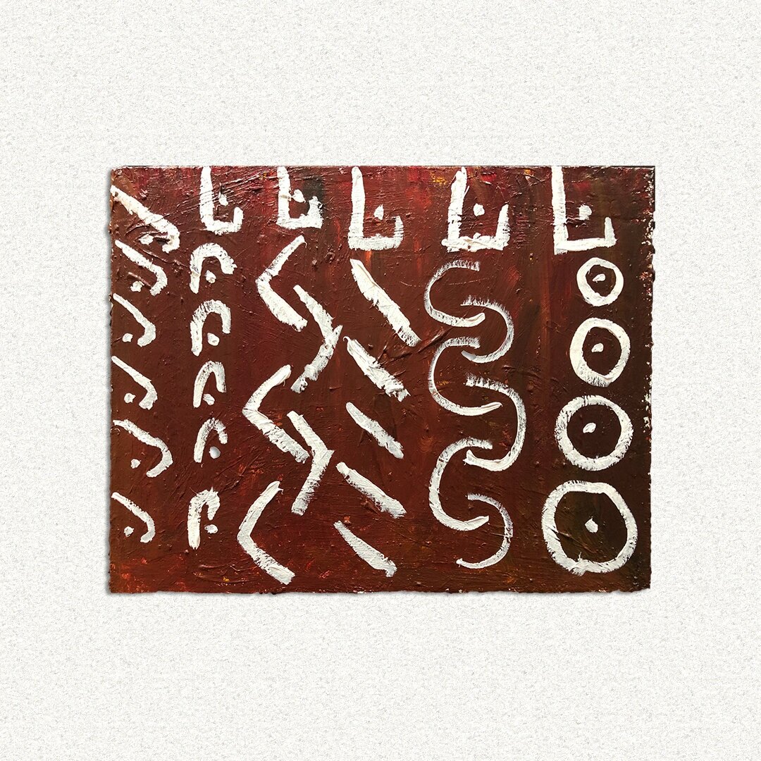 Vasilis Chukwunonso Onwuaduegbo (2020). Go With The Flow [Acrylic on 14 in x 11 in canvas]. The Lessons Collection compiled in Harlem, U.S.A.