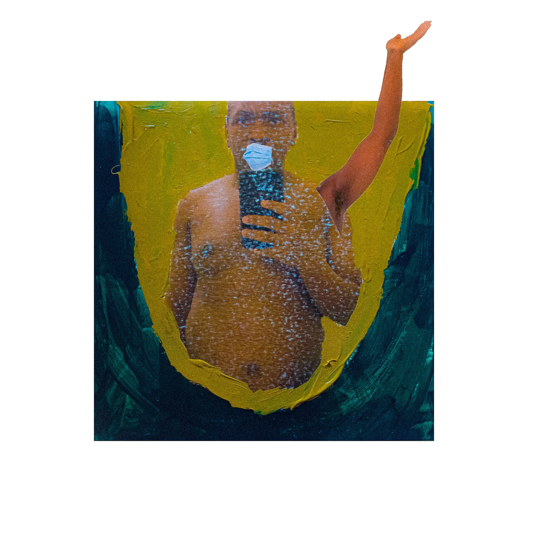 Vasilis Chukwunonso Onwuaduegbo (2020). la cuarentena, una pintura de V [Acrylic and Ink on paper with photoshop enhancements]. The Lessons Collection compiled in Harlem, USA