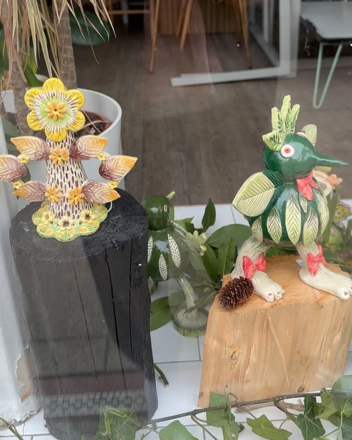 How wonderful do our Jack in the Green inspired windows look? Thanks to the wonderfully talented @jd.designer.maker Only there for 2 weeks so come and have a look if you can. We&rsquo;re open Thursday to Sunday from 10-4. 

#cakeroom #hastings #homem