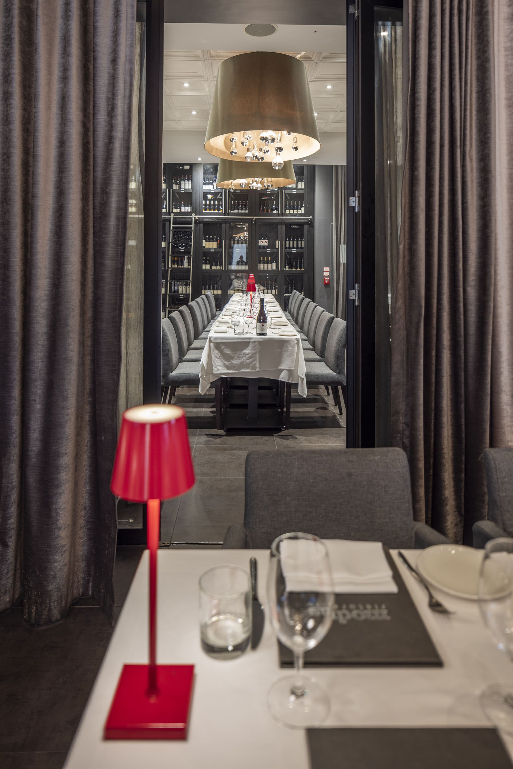 Private dinning room wine cellar