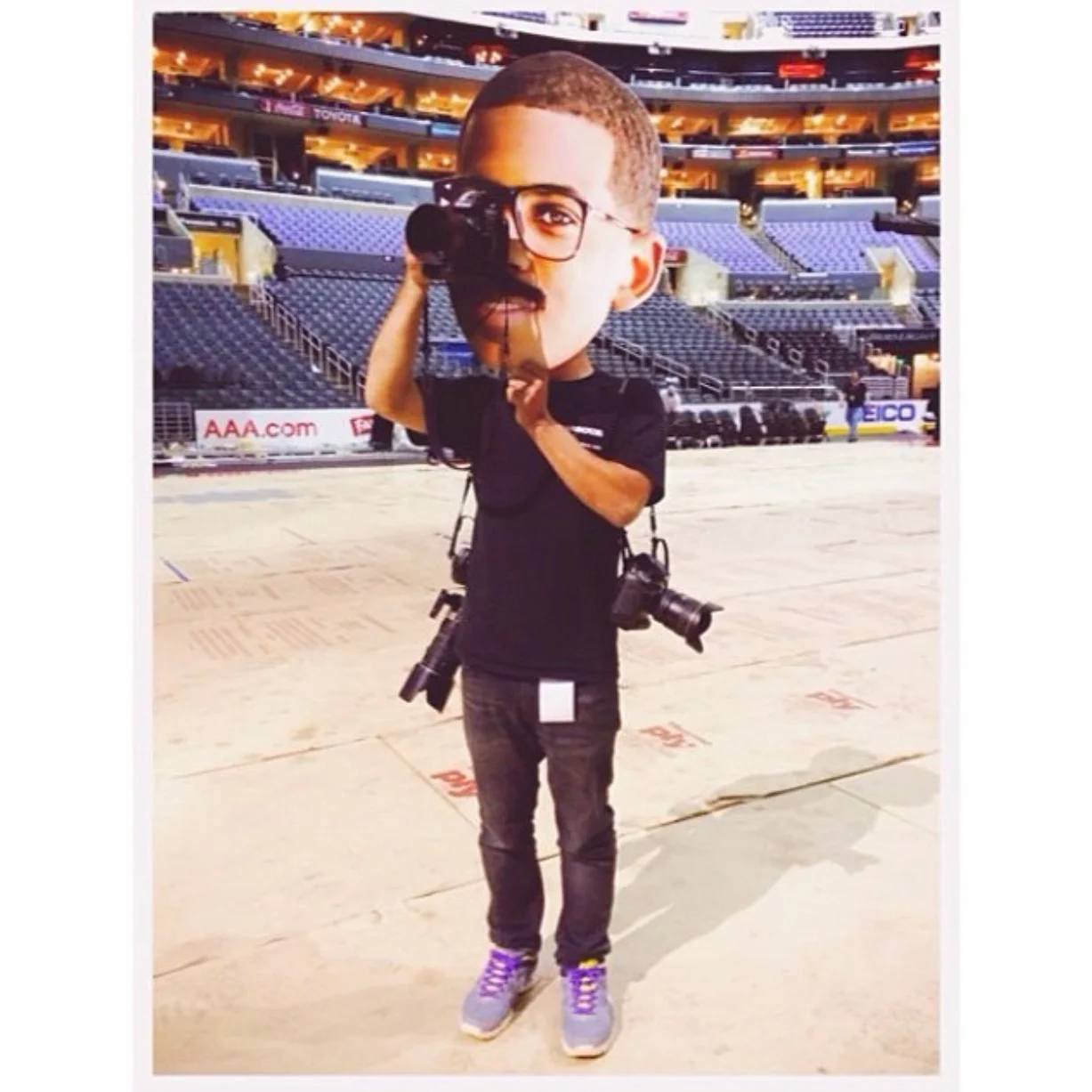 Me at Staples Center, working very hard for ESPN the Magazine. (Photo by Jeff Gros @iamgros )