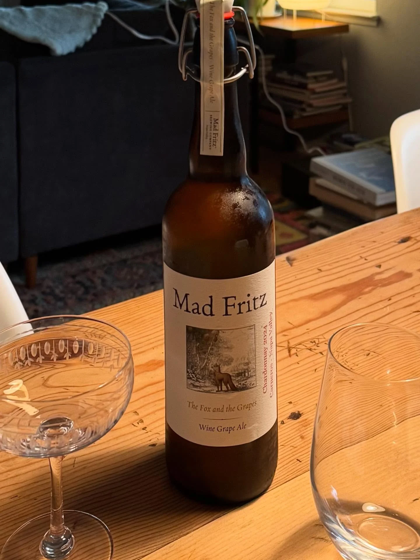 A big thank you to @booklady.yogi for the wonderful gift from Mad Fritz Brewing Co. in Napa. This is called &ldquo;The Fox and the Grapes&rdquo;, it&rsquo;s a &ldquo;Wine Grape Ale&rdquo;. It is great, light crisp and refreshing. Merry Christmas ever